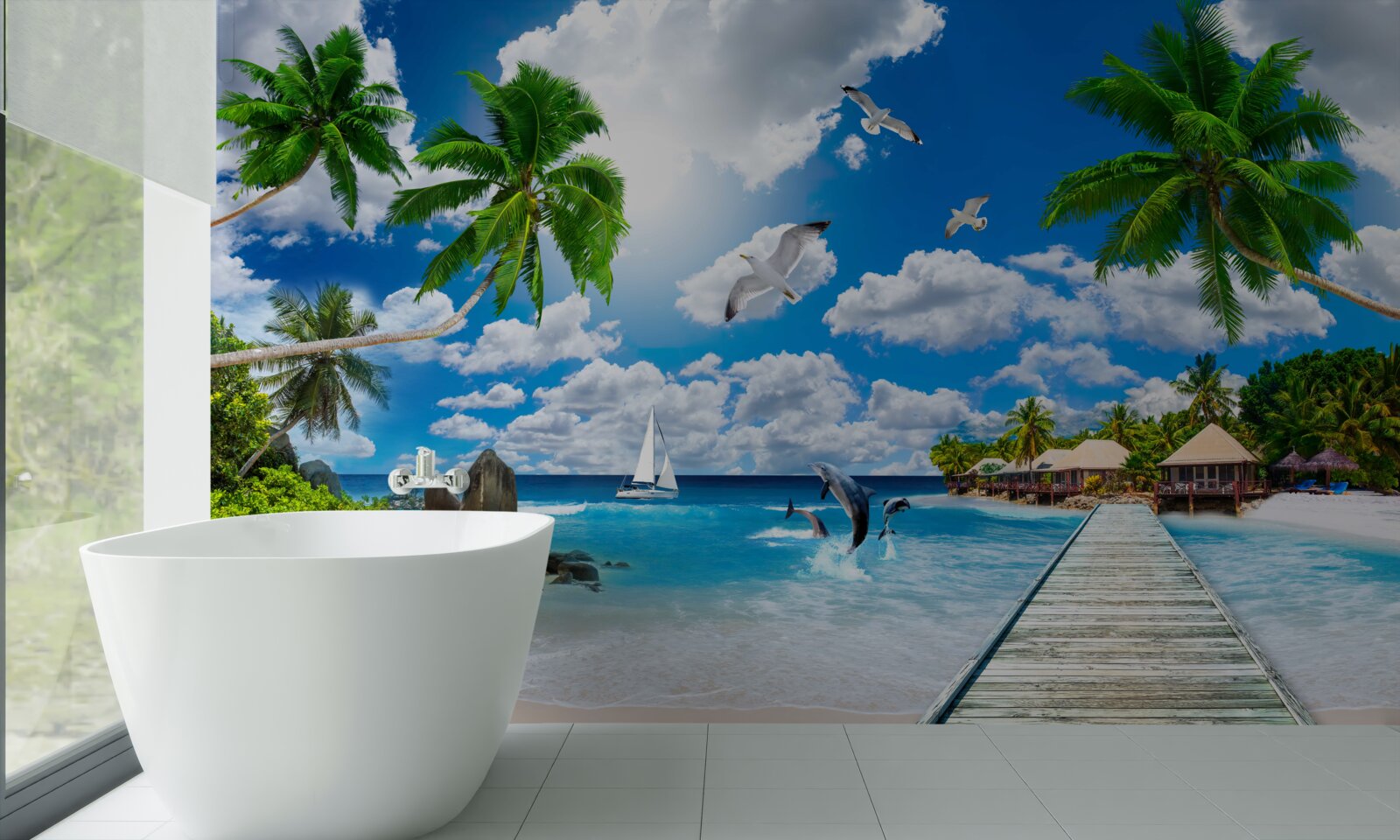 Fototapet o bucată de rai pe perete