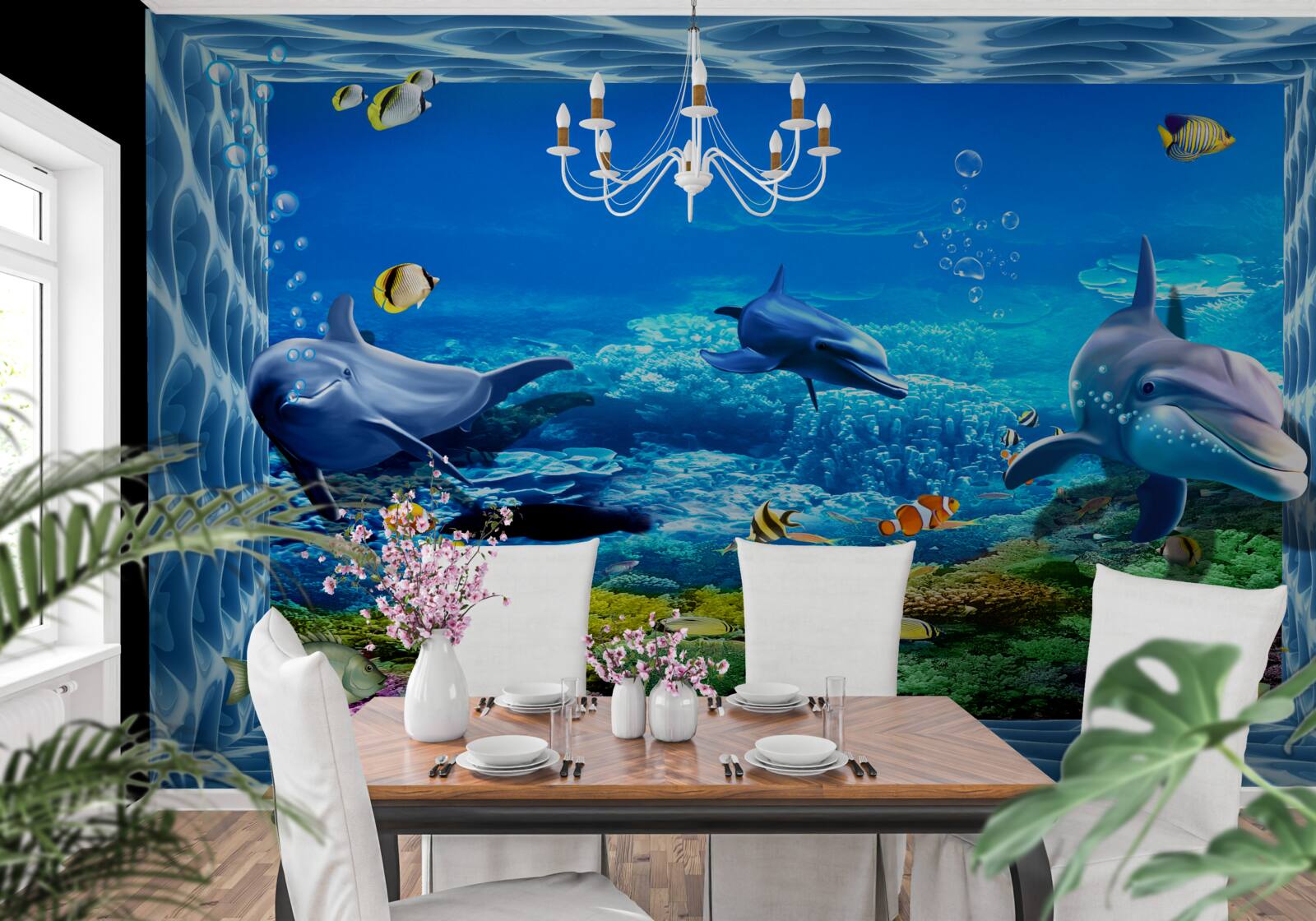 Fototapet delfini într-o grădină zoologică acvatică