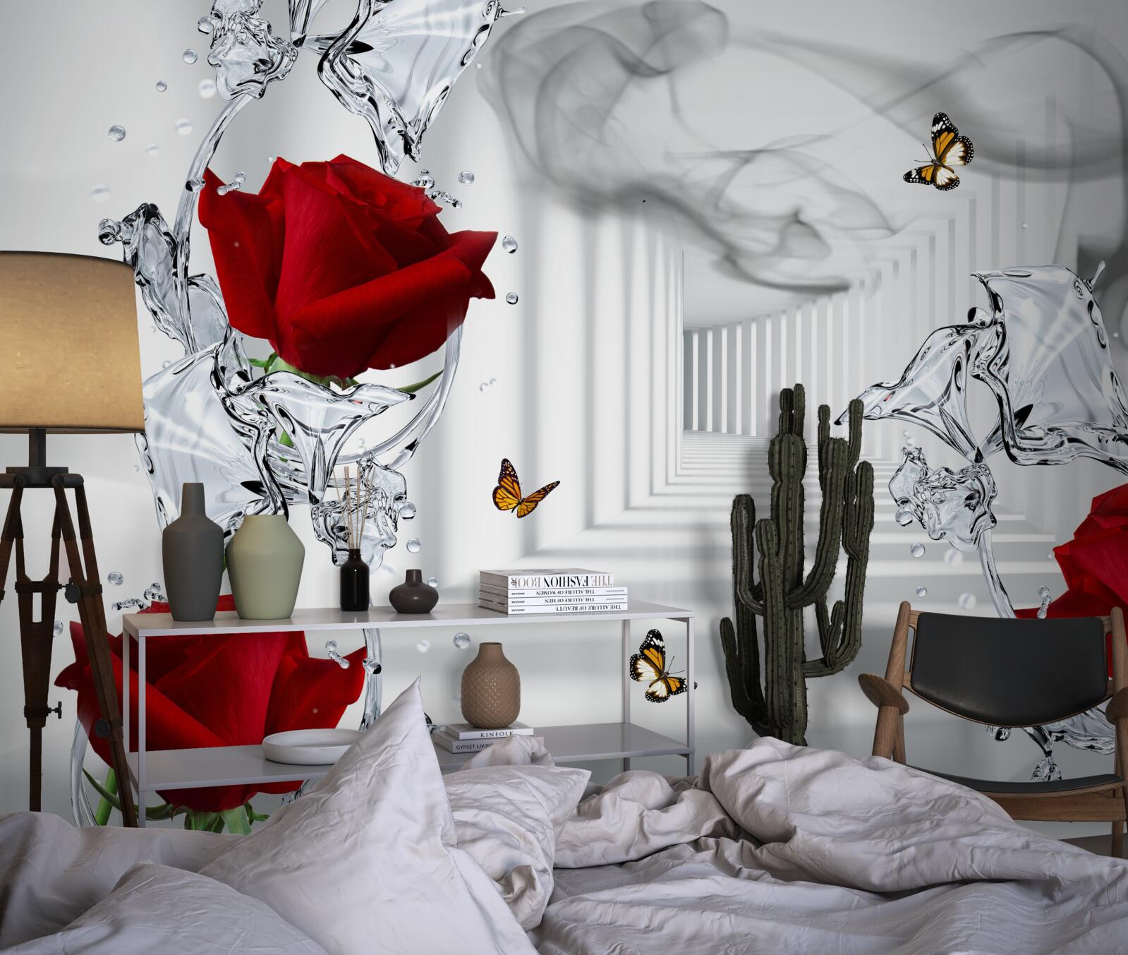 Fototapet tapet, roșu și alb