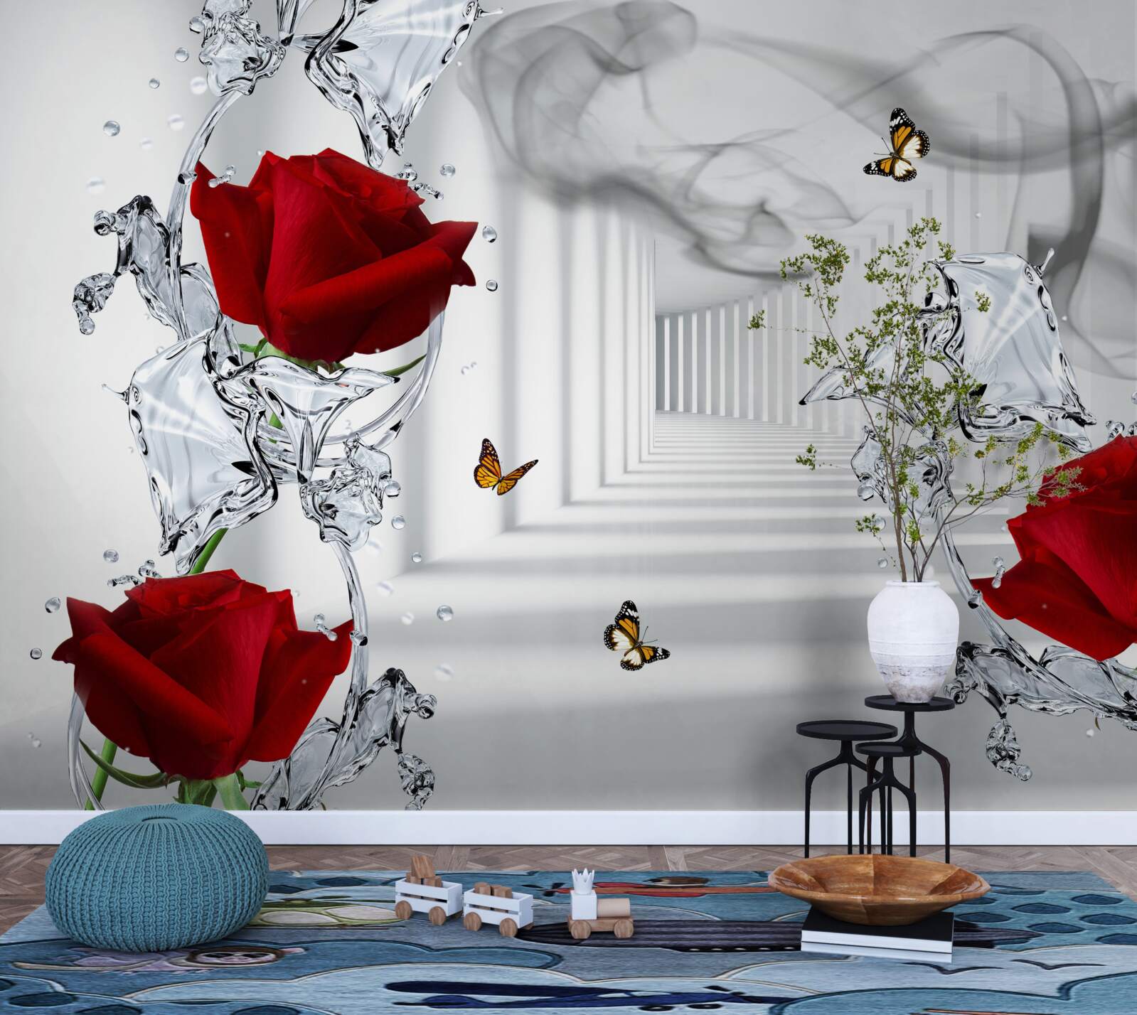 Fototapet tapet, roșu și alb