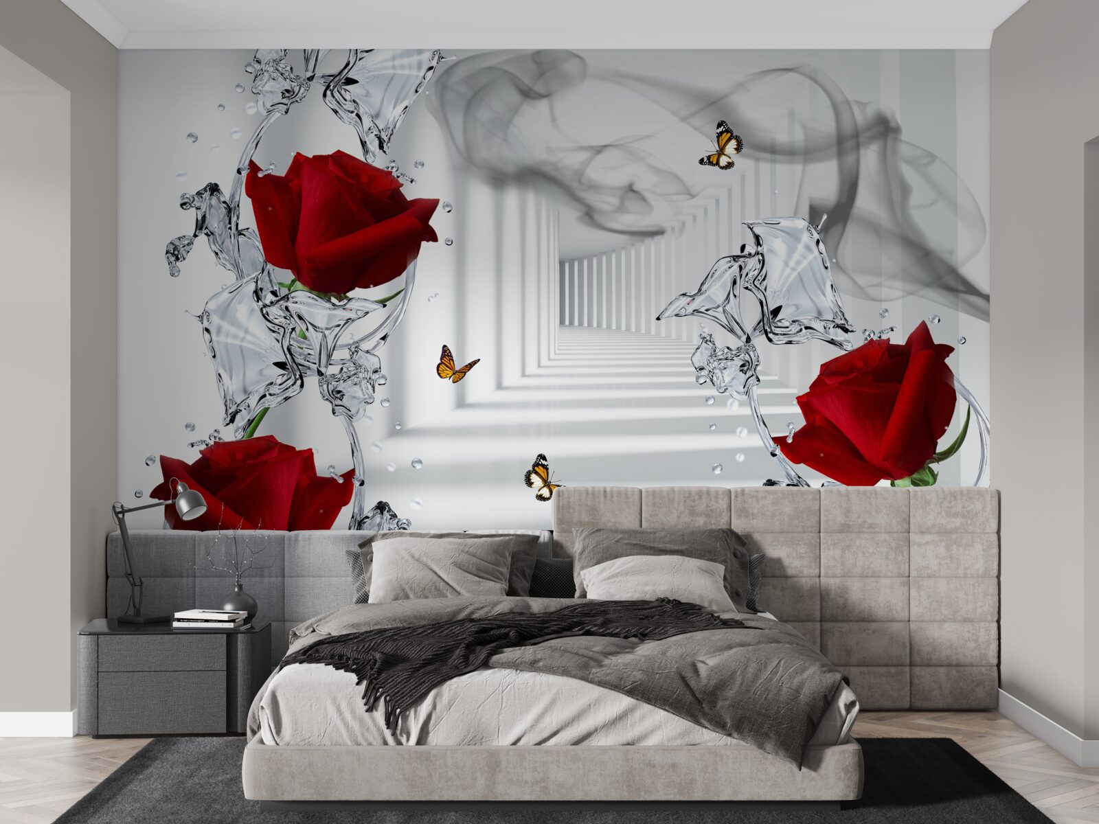 Fototapet tapet, roșu și alb