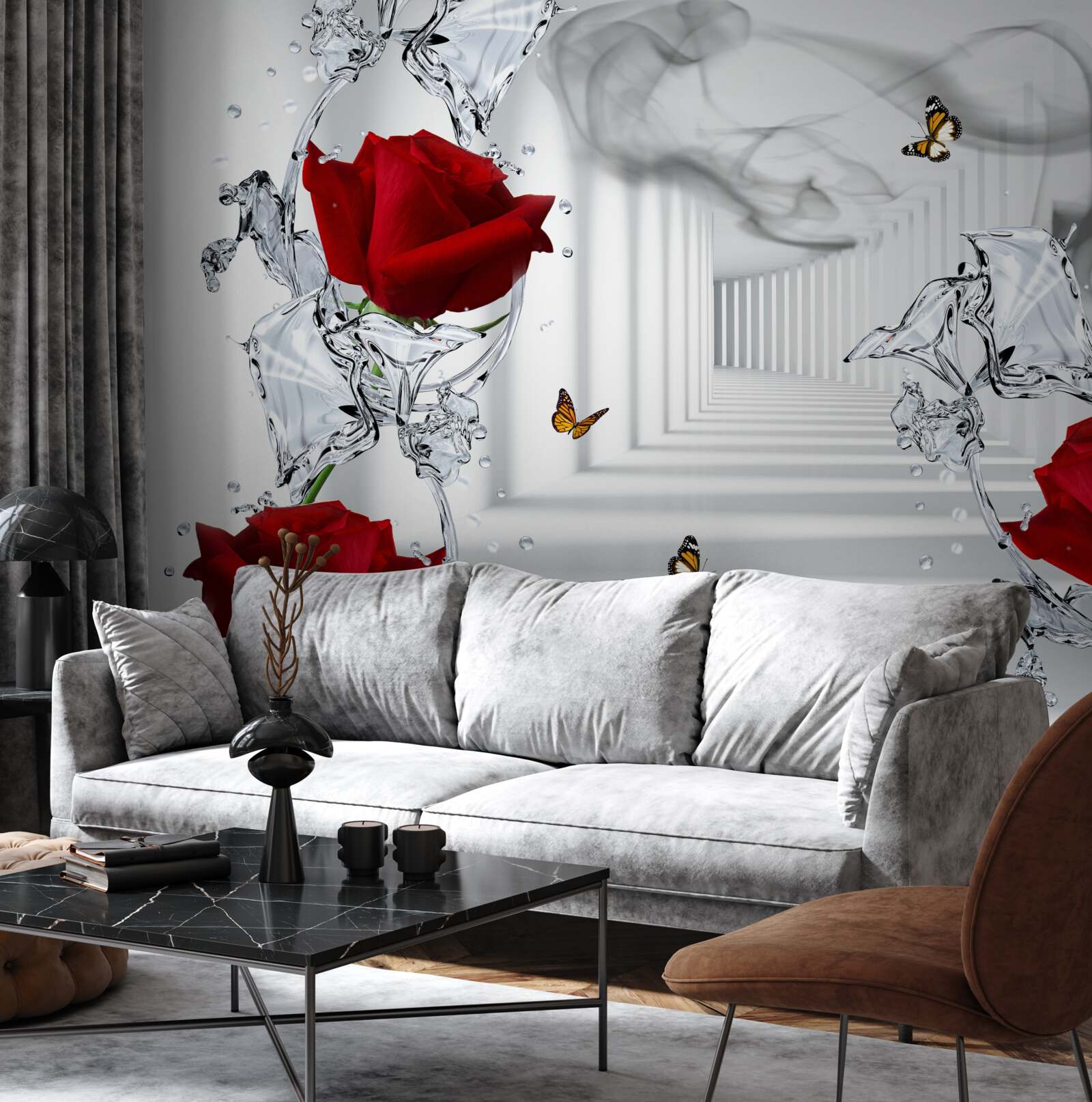 Fototapet tapet, roșu și alb