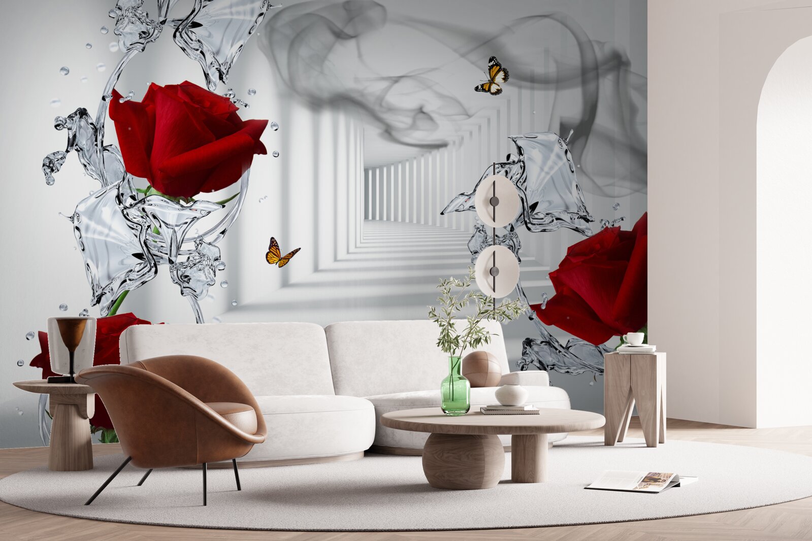 Fototapet tapet, roșu și alb