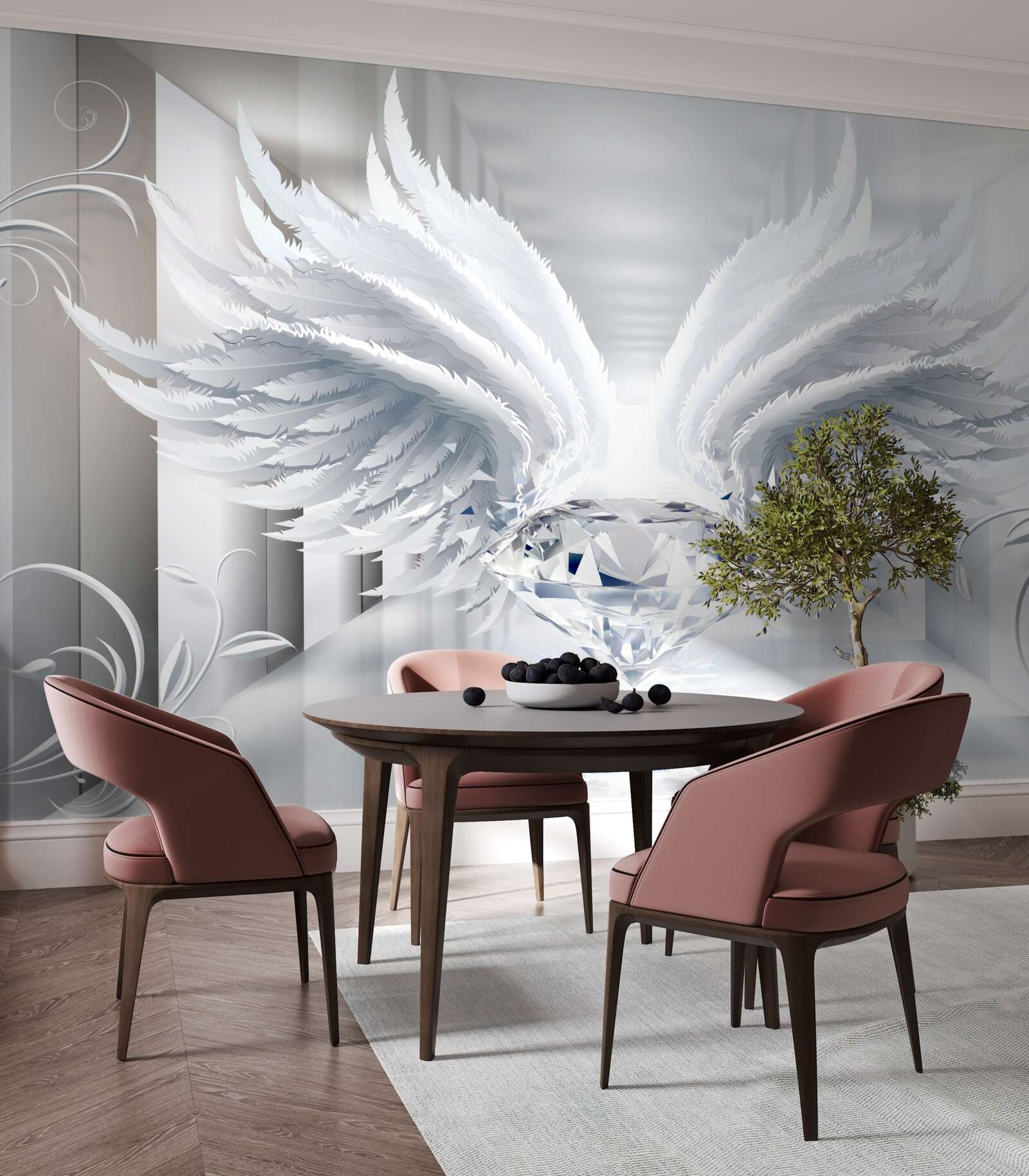 Fototapet Perete, pix și culoare albă