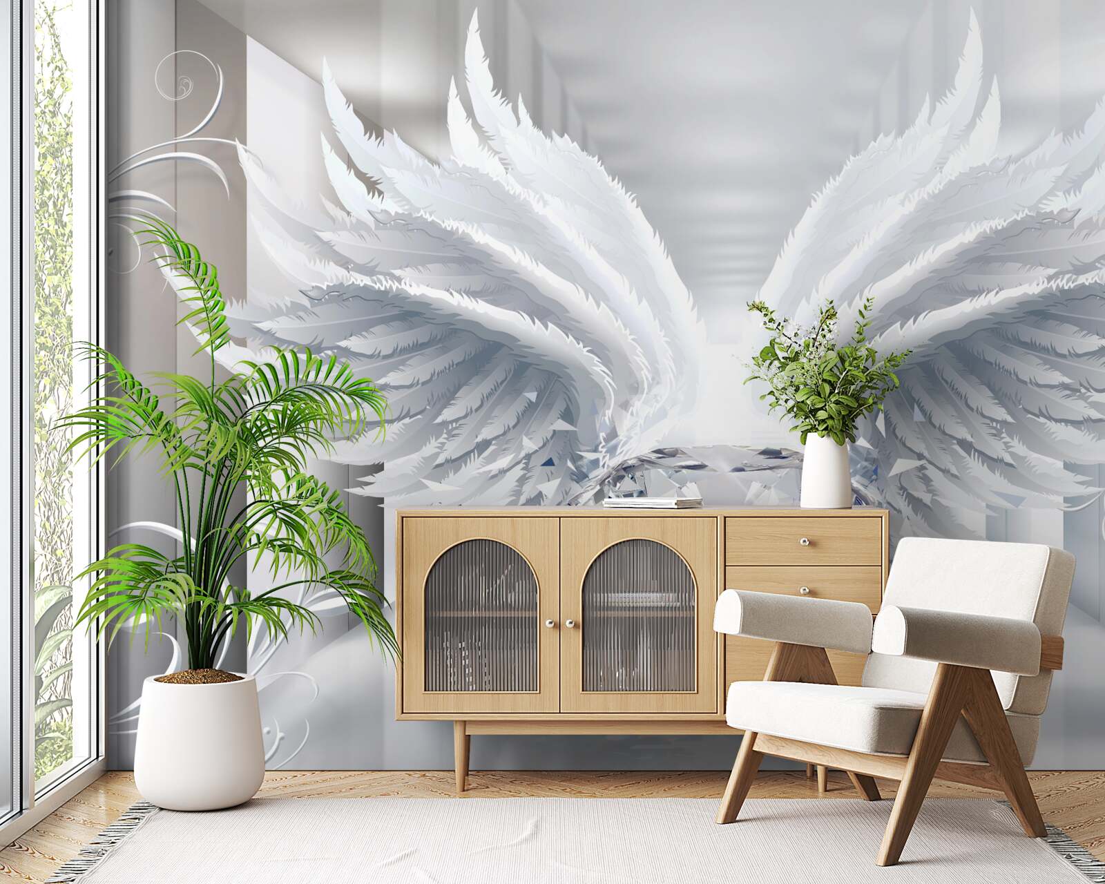 Fototapet Perete, pix și culoare albă