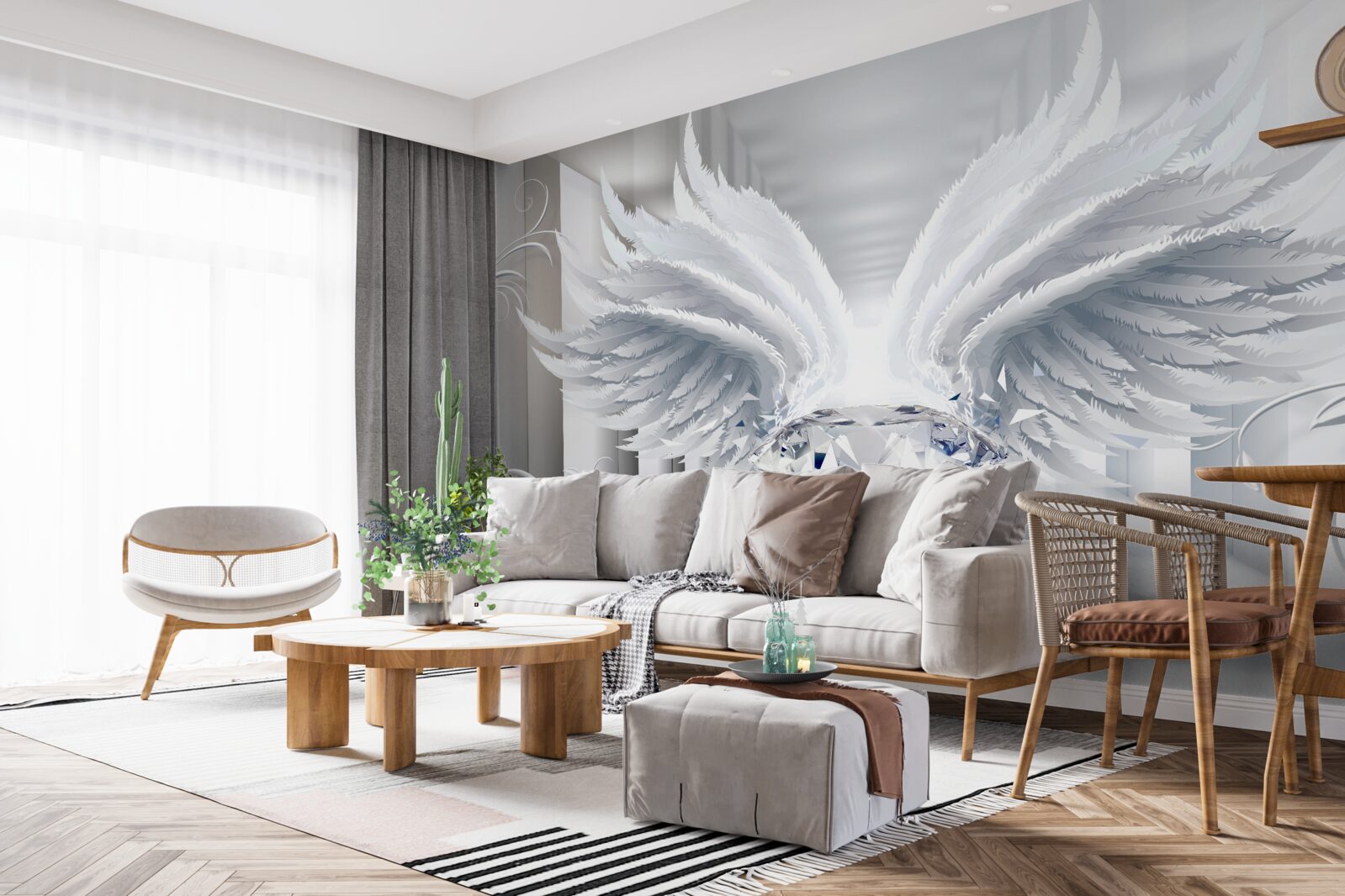 Fototapet Perete, pix și culoare albă