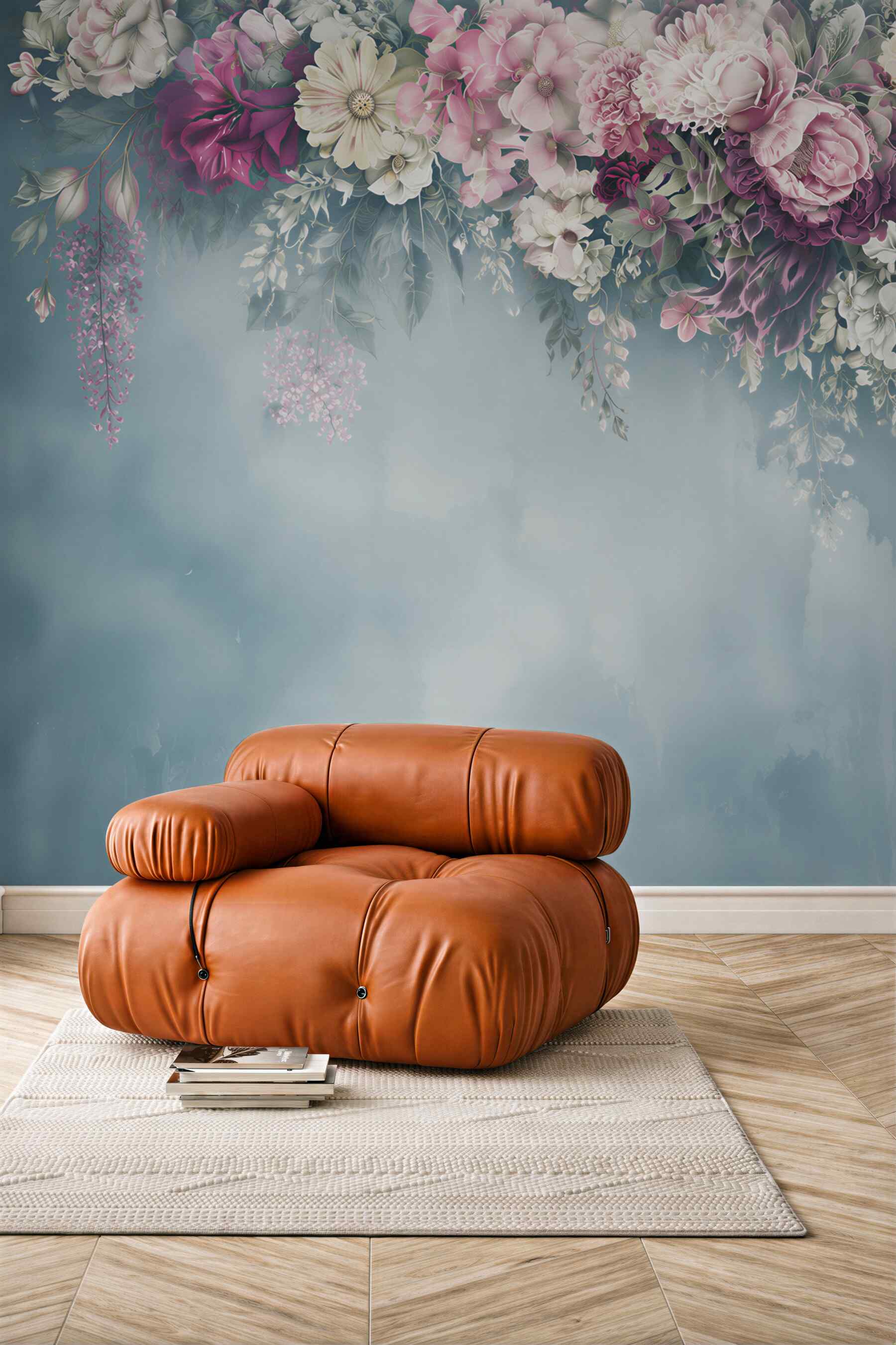 Fototapeta Ściana, sofa i niebieski odcień
