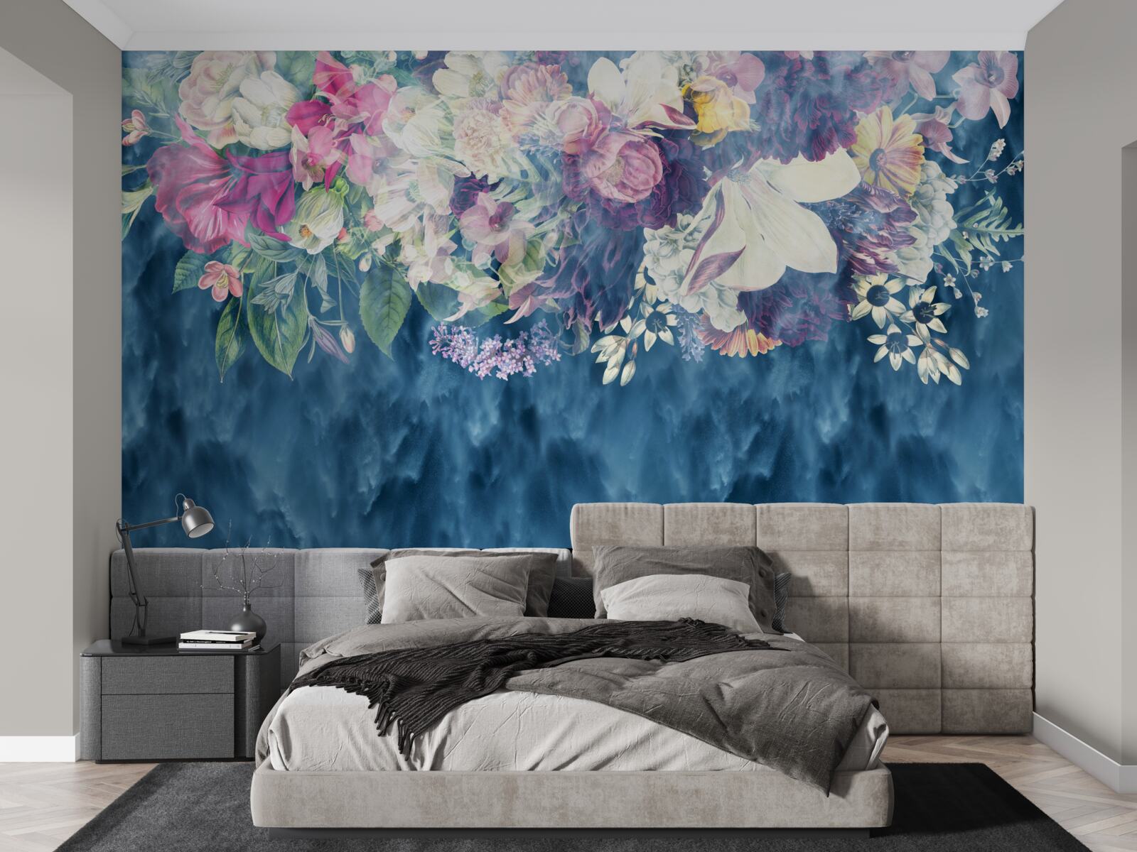 Fototapet Perete, canapea și nuanță albastră