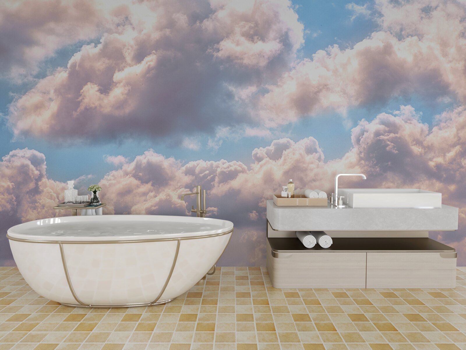 Fototapet zi, cer și nori