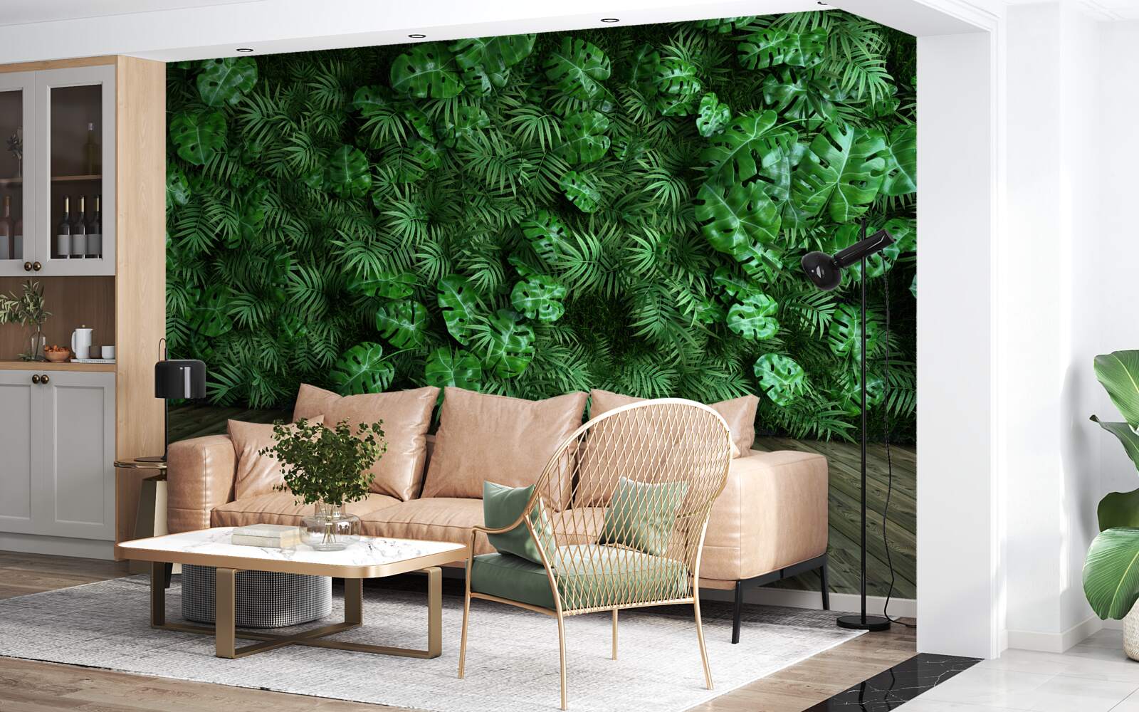 Fototapet verde, plante și frunze