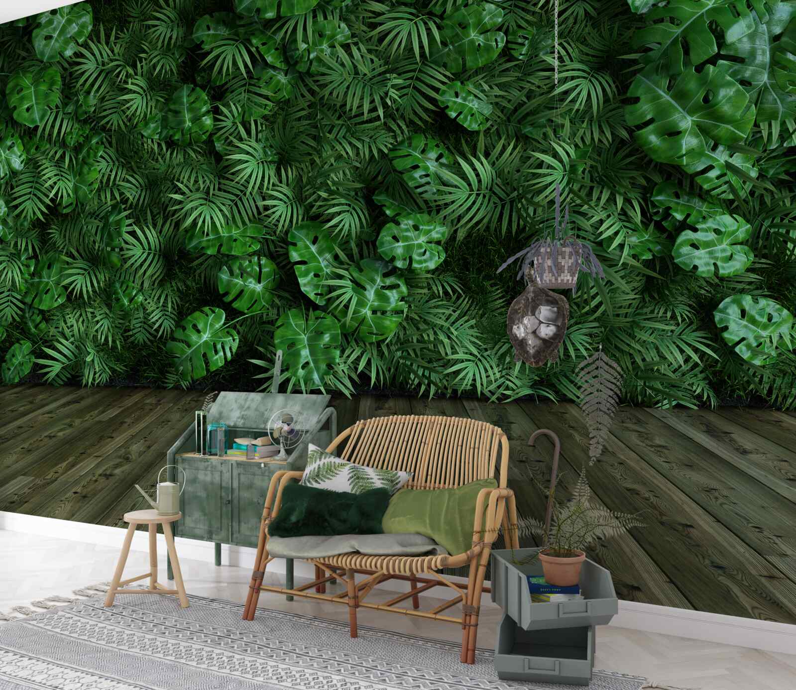 Fototapet verde, plante și frunze