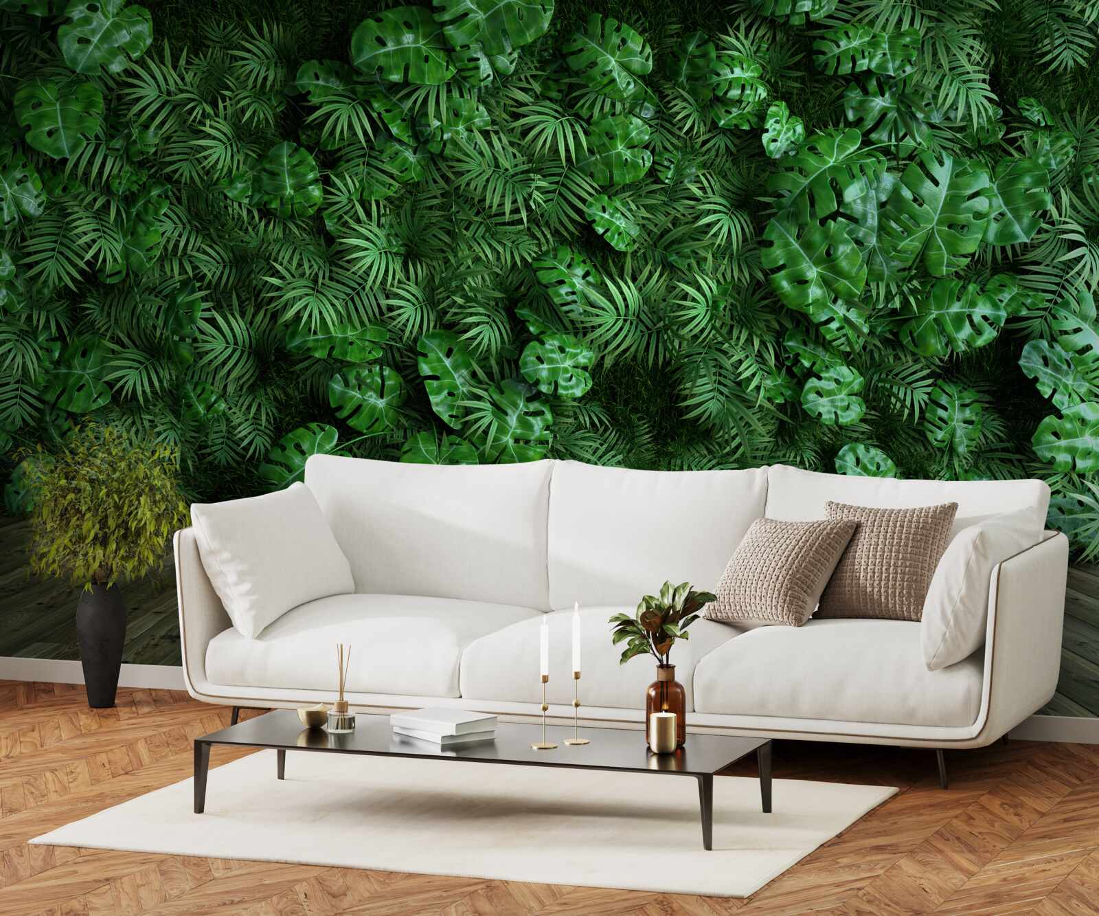 Fototapet verde, plante și frunze