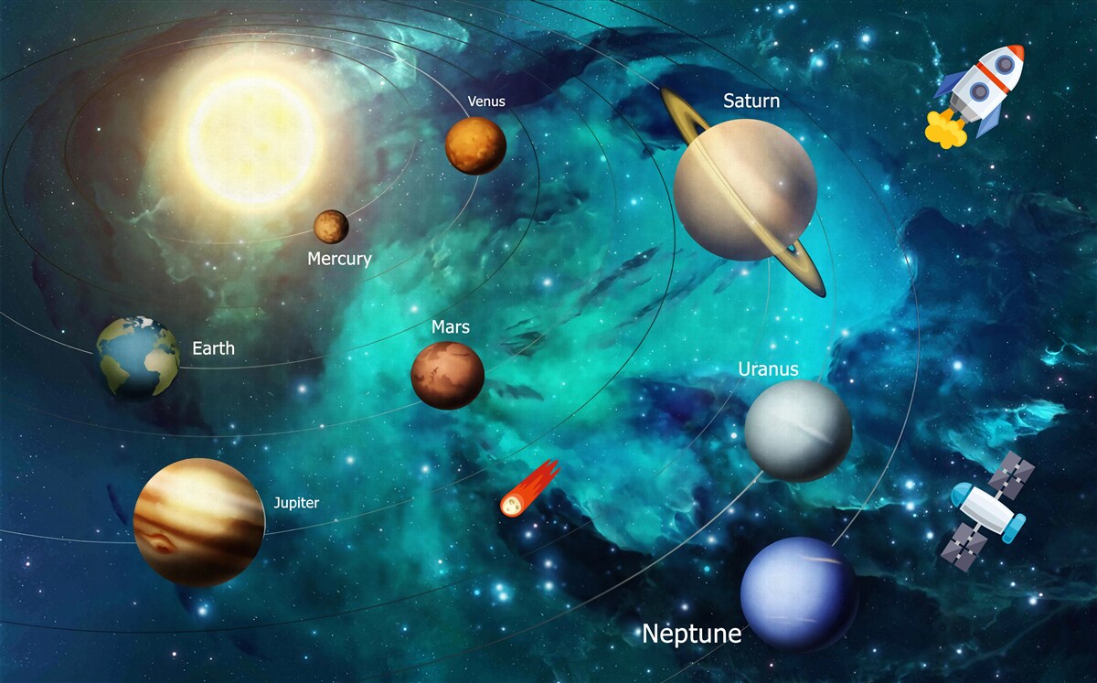 Fototapet corpuri cosmice în univers