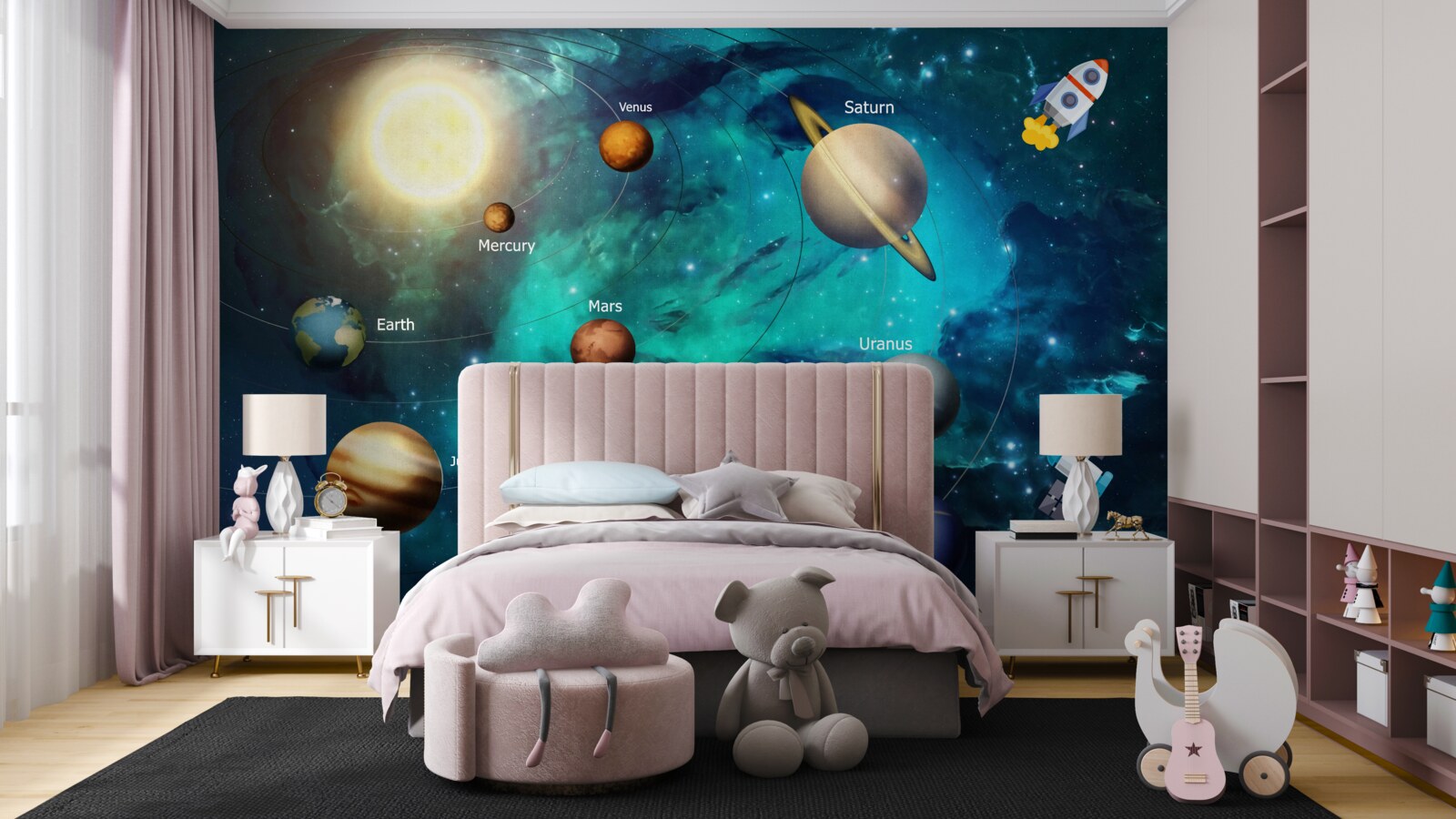 Fototapet corpuri cosmice în univers