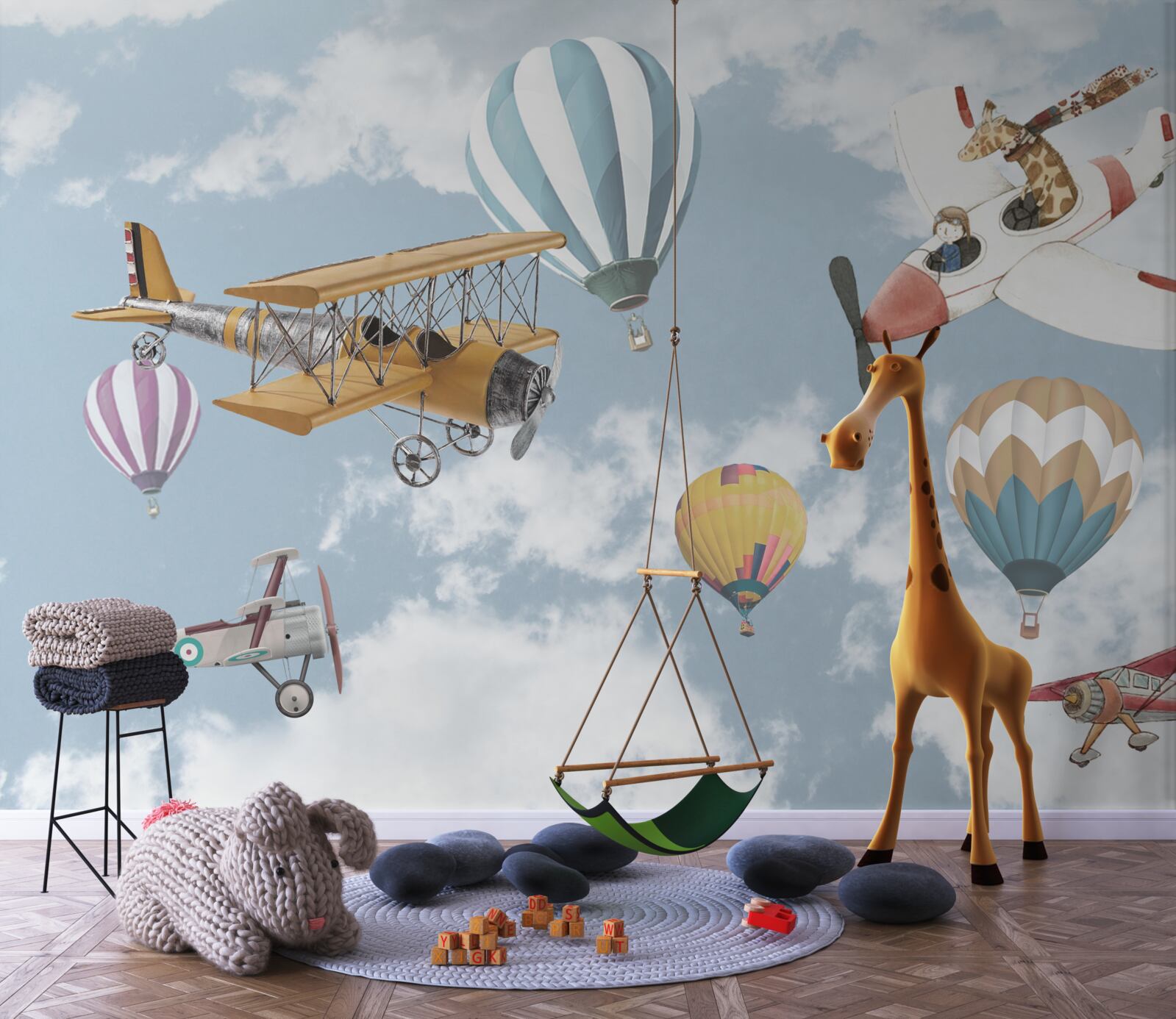 Fototapet excursie cu o girafă