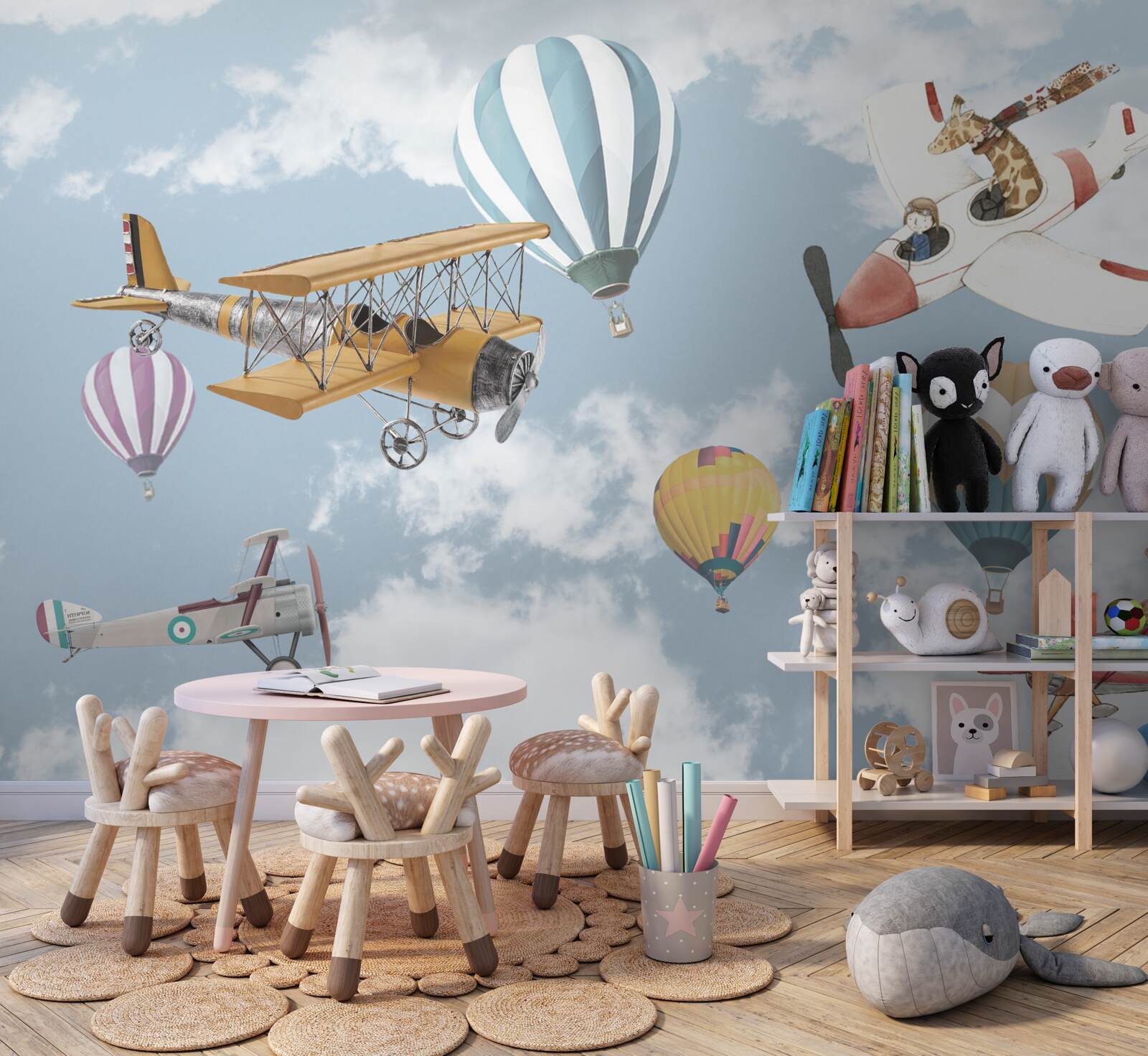 Fototapet excursie cu o girafă