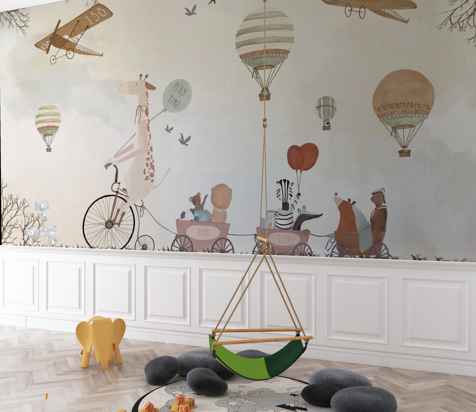 Fototapet Girafă biciclistă