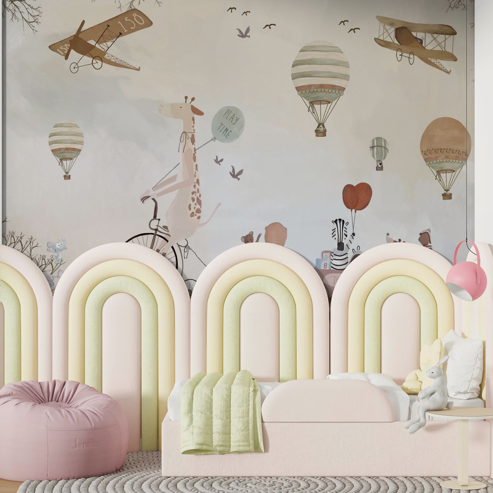 Fototapet Girafă biciclistă