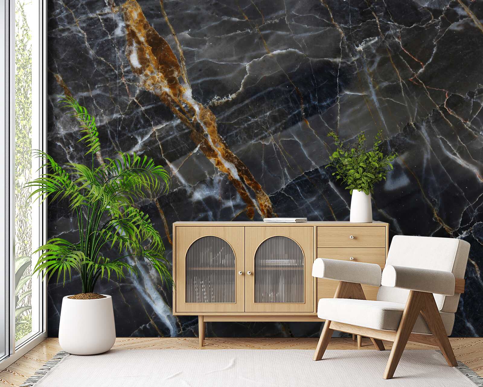 Fototapet marmură vopsită în negru și auriu