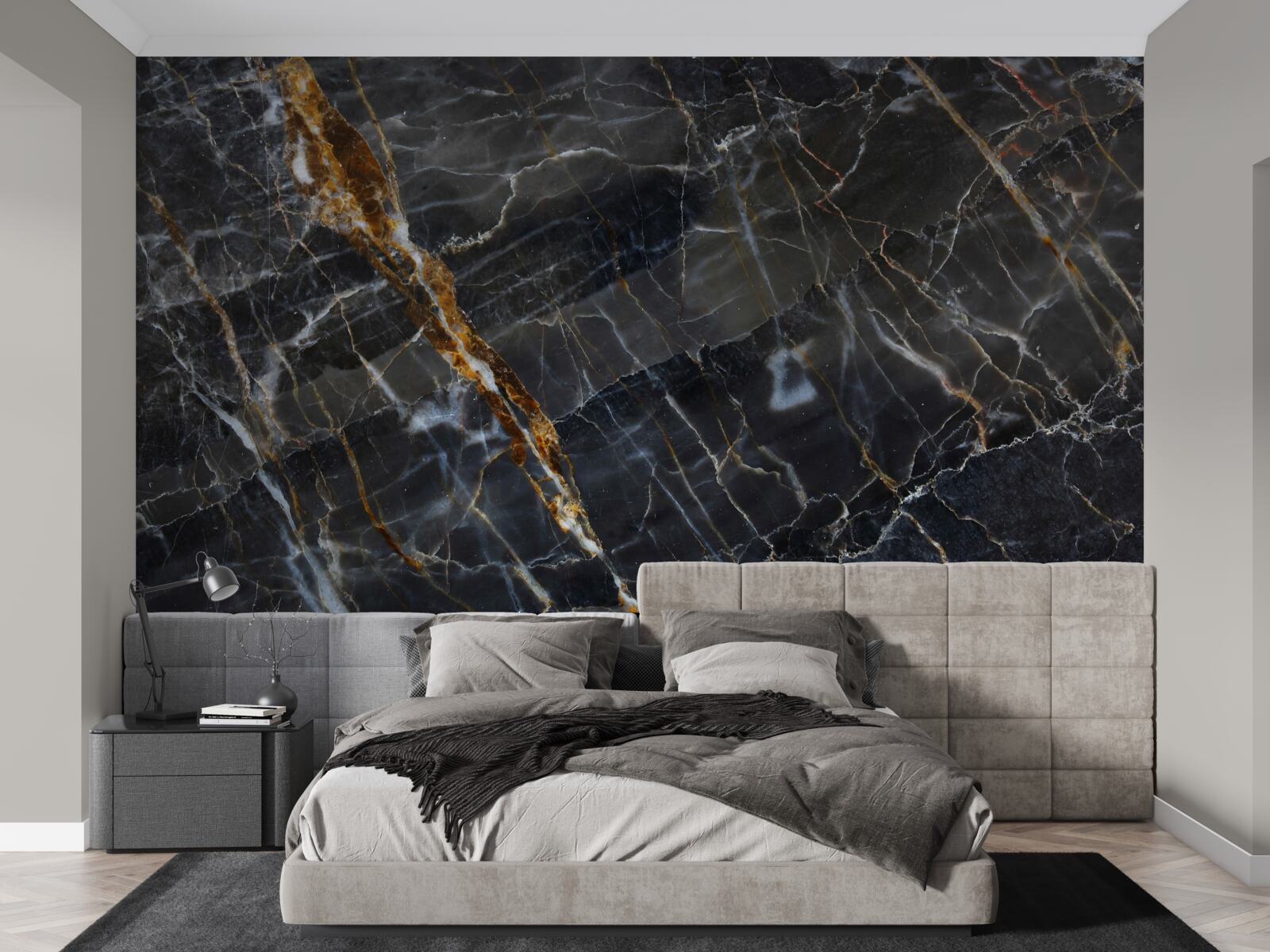 Fototapet marmură vopsită în negru și auriu