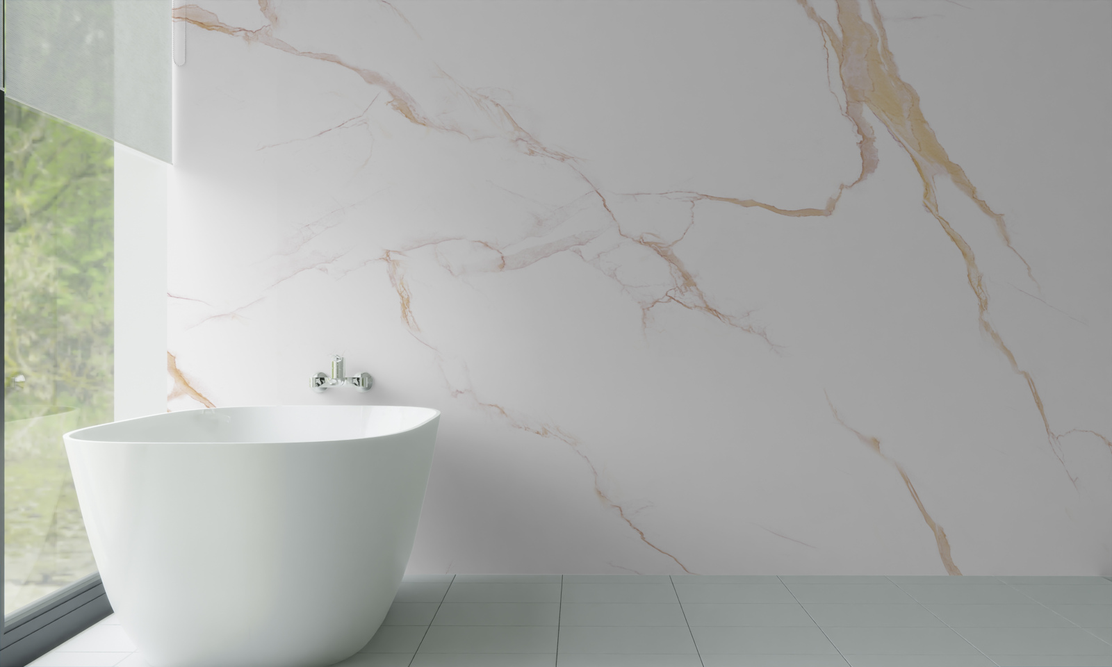 Fototapet cu marmură în nuanțe de alb și bej