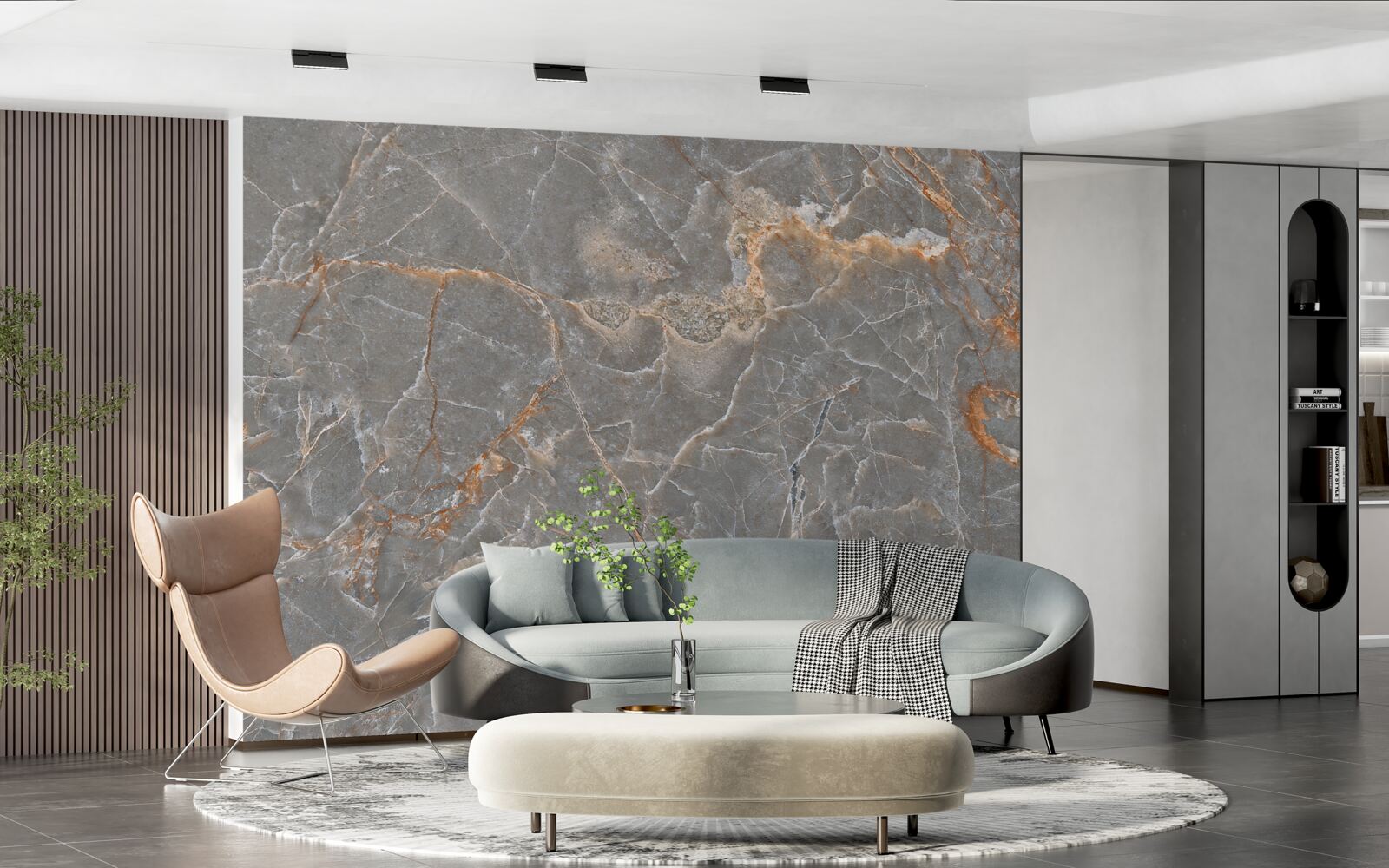 Fototapet marmură de aur și argint