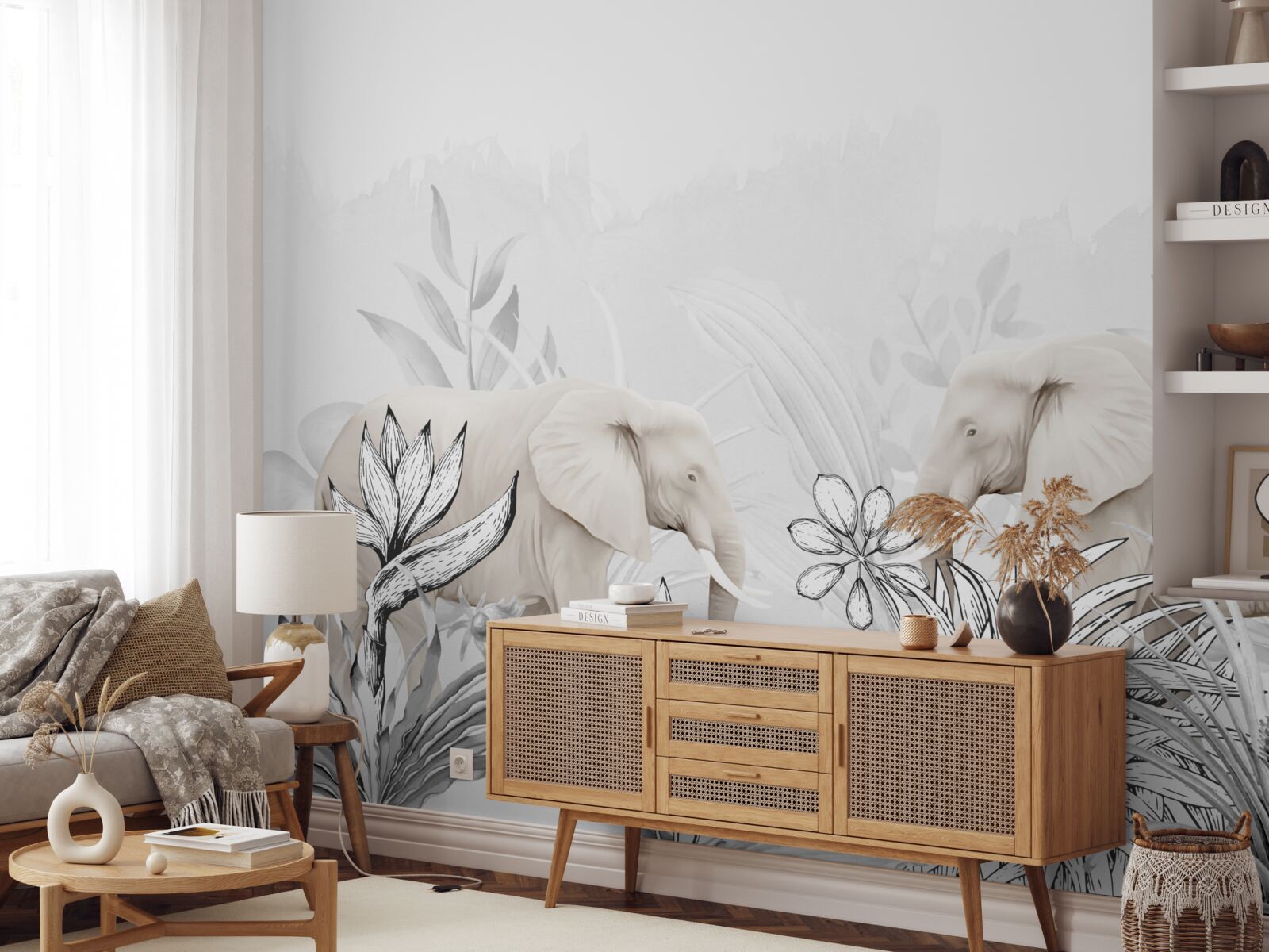 Fototapet elefanți viu colorați