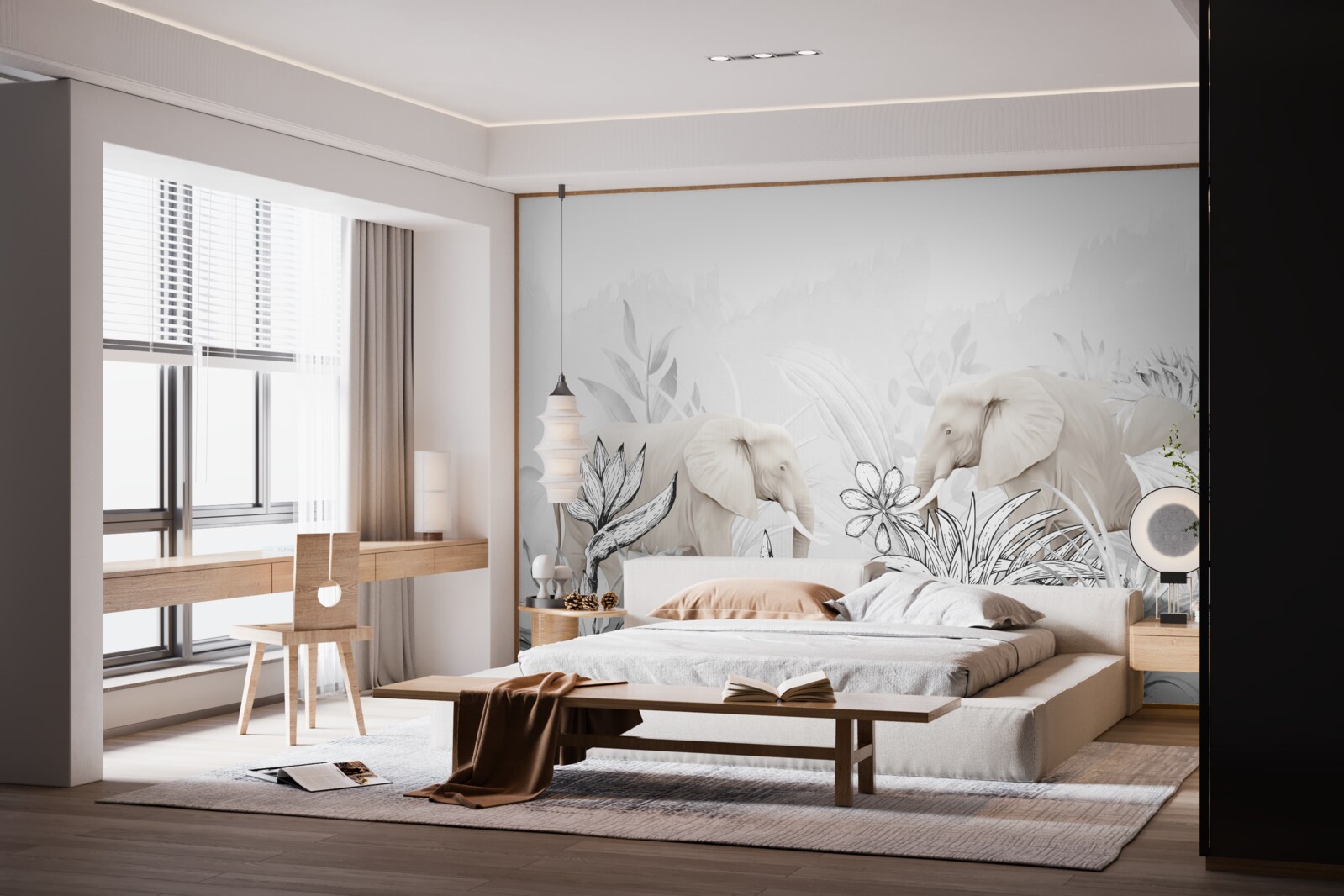 Fototapet elefanți viu colorați