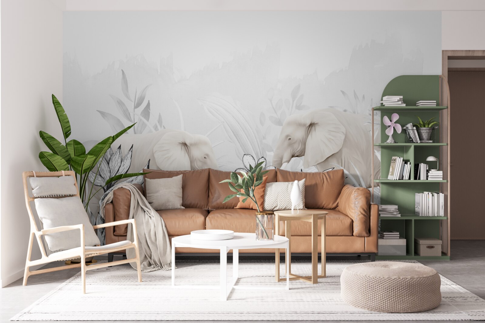 Fototapet elefanți viu colorați