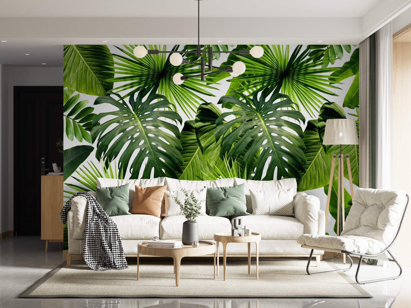 Fototapet Zid, frunză verde