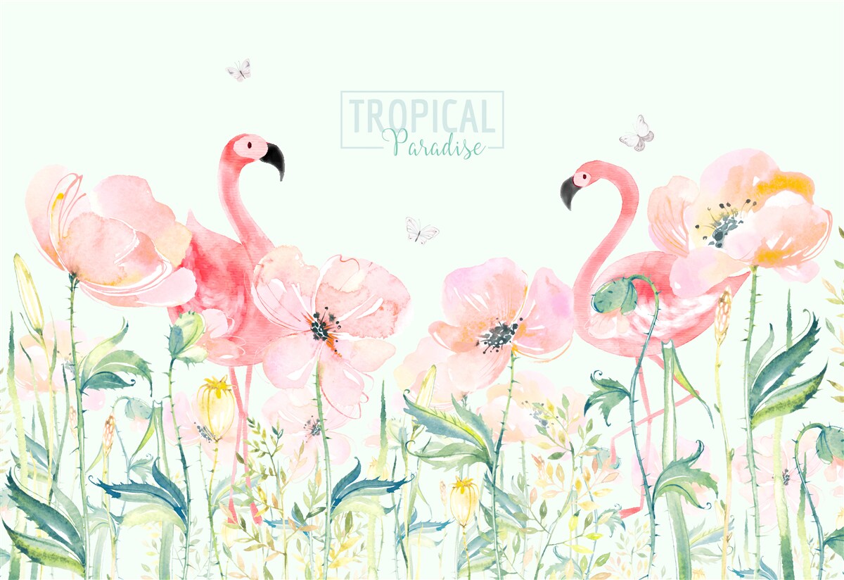 Fototapet Flamingo este o specie de pasăre care poate înota