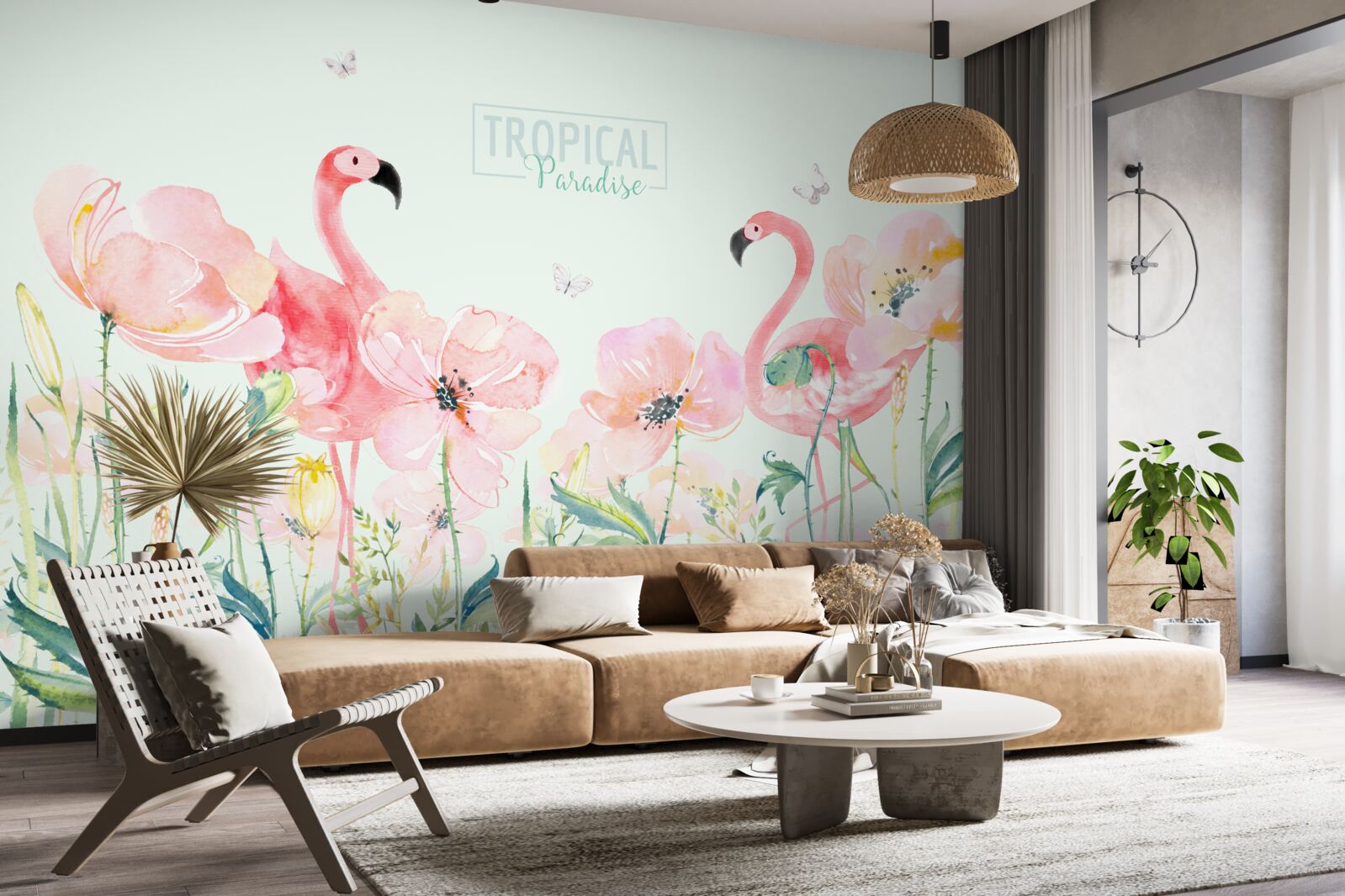 Fototapet Flamingo este o specie de pasăre care poate înota