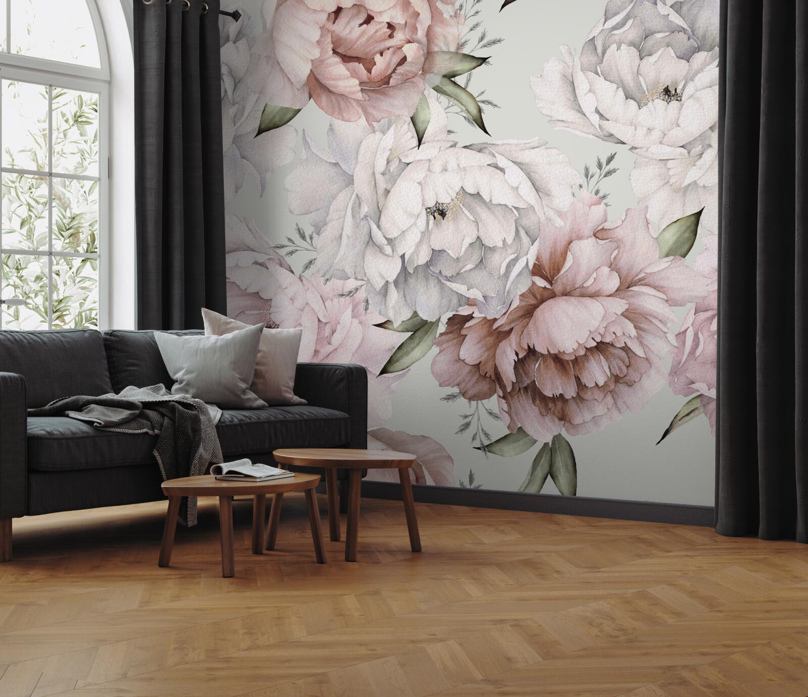 Fototapet bujori strălucitori