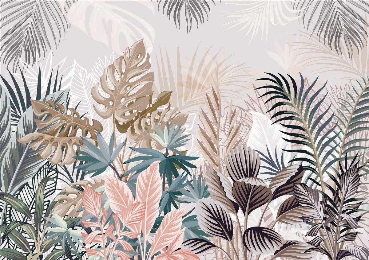 Fototapet design interior, hol și cameră de zi