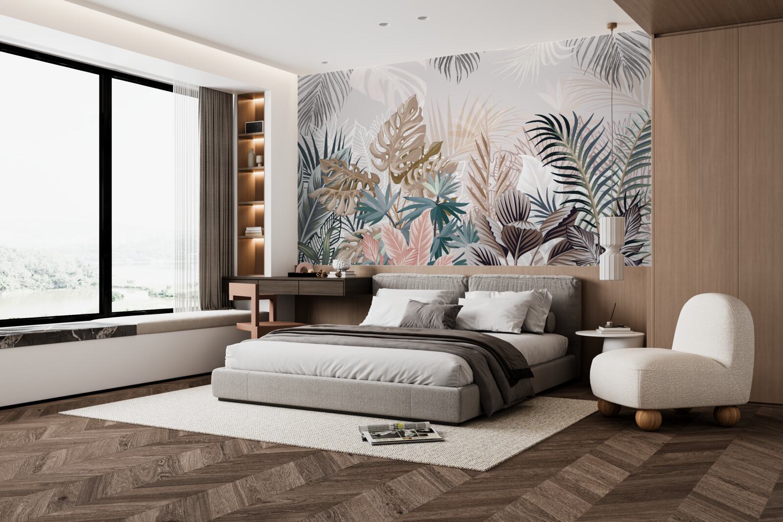 Fototapet design interior, hol și cameră de zi