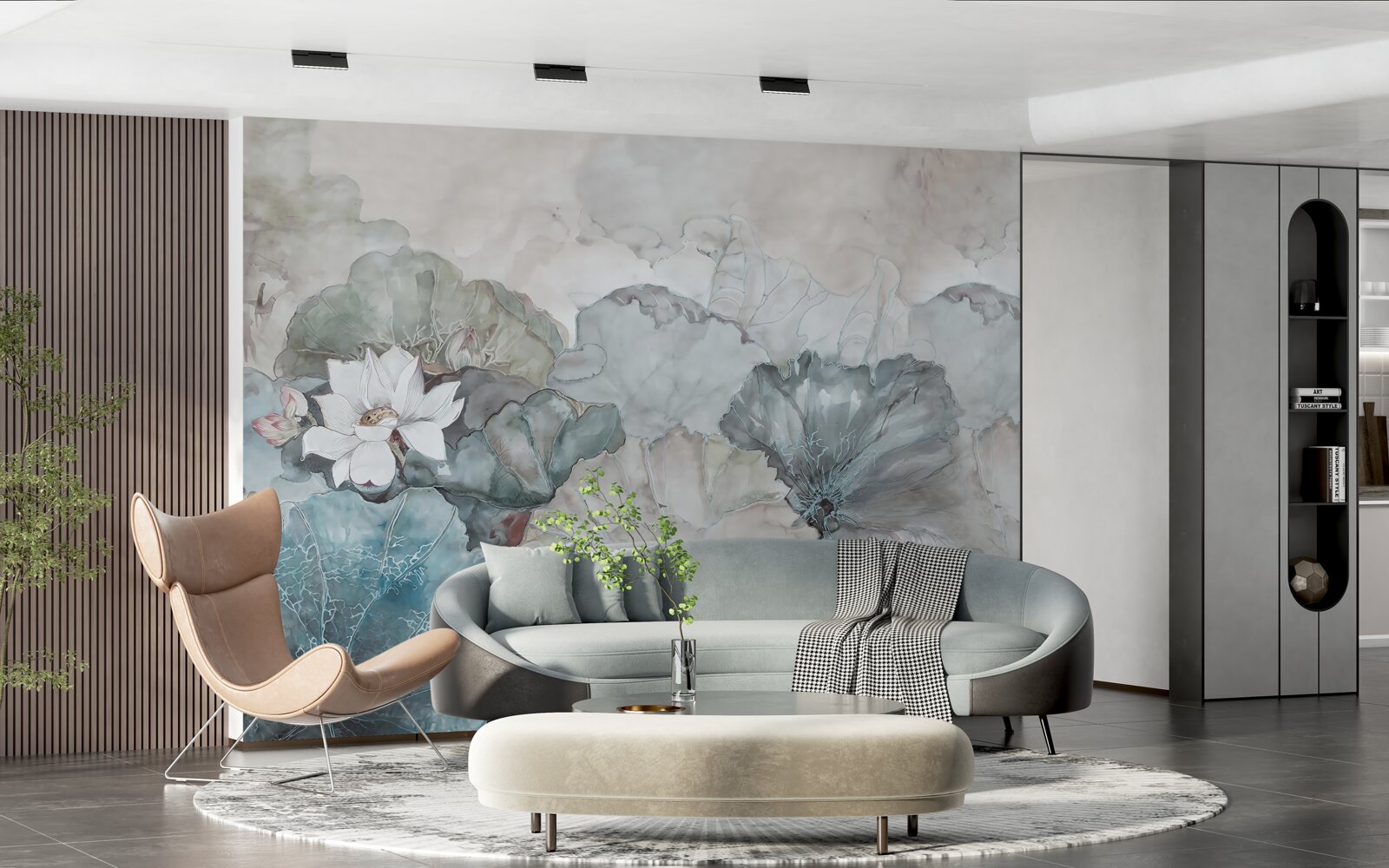 Fototapet muguri, vegetație și pelete