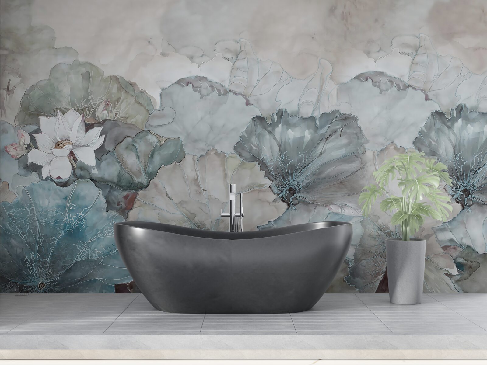 Fototapet muguri, vegetație și pelete