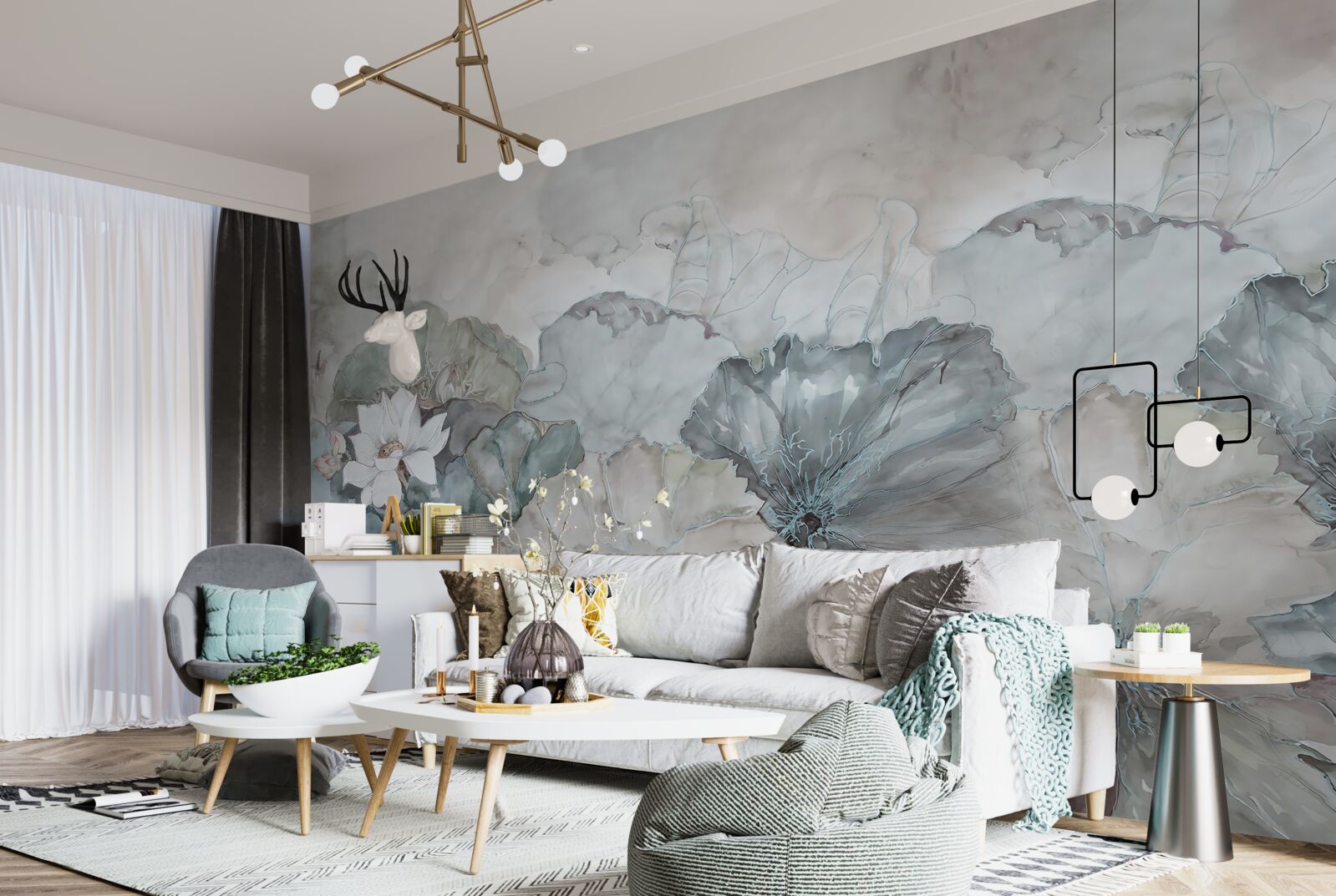 Fototapet muguri, vegetație și pelete