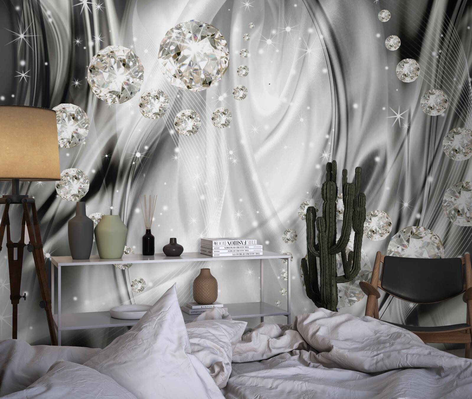 Fototapet strălucire argintie