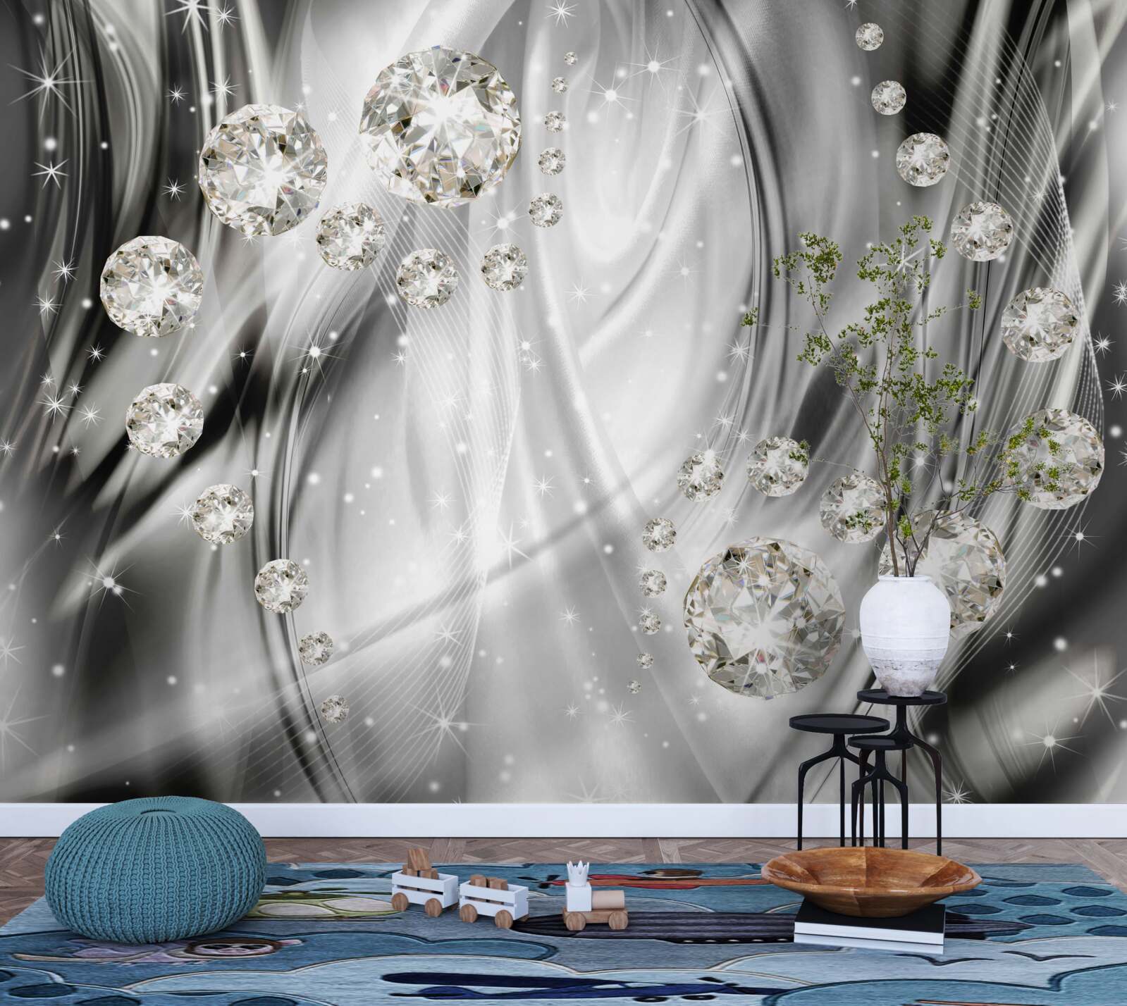 Fototapet strălucire argintie