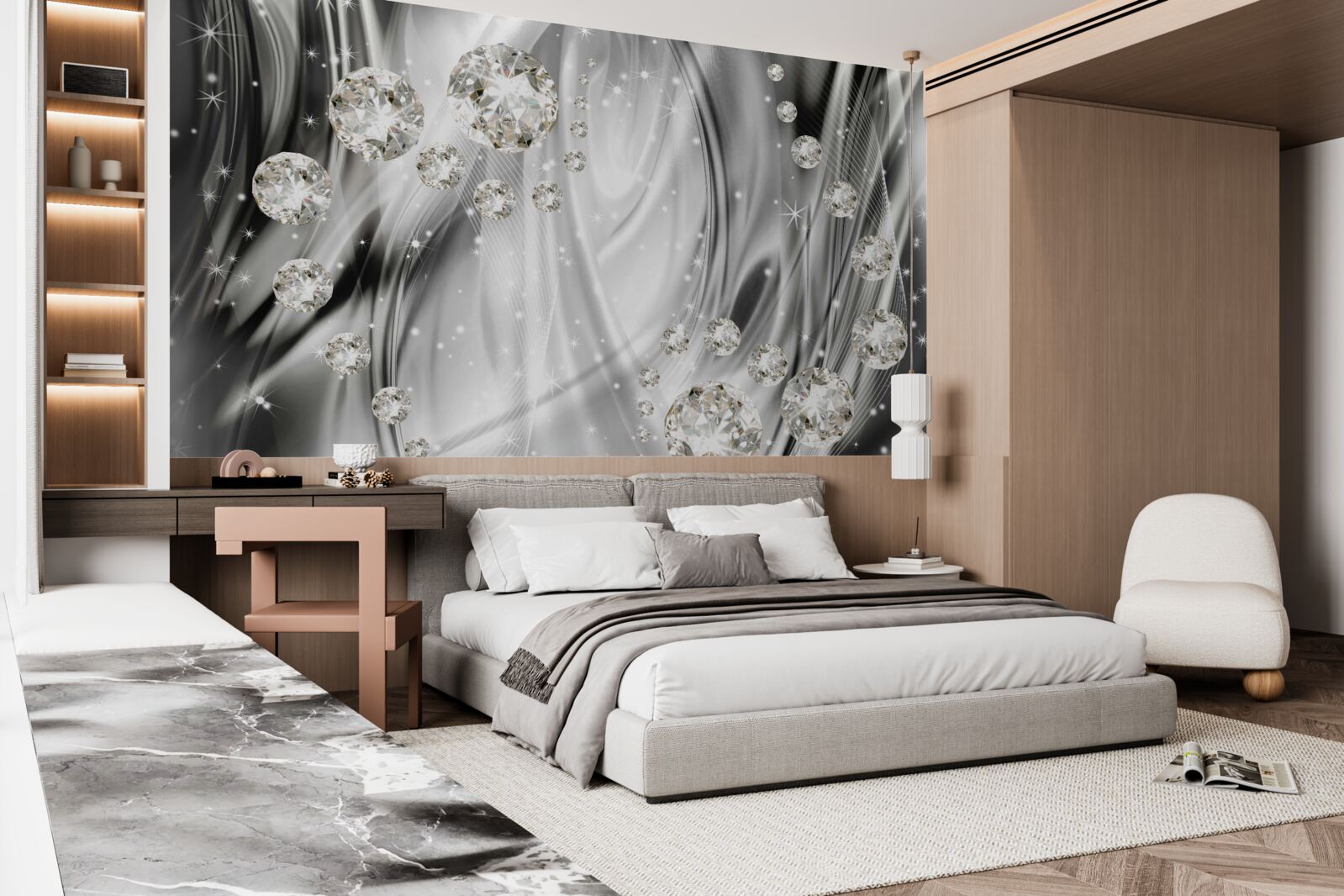 Fototapet strălucire argintie