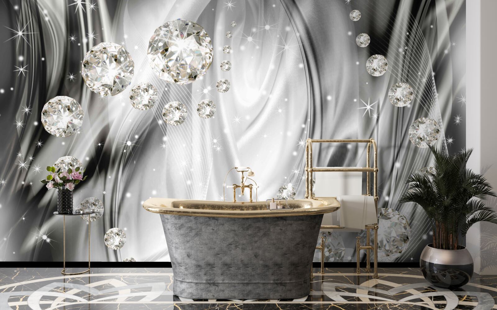 Fototapet strălucire argintie