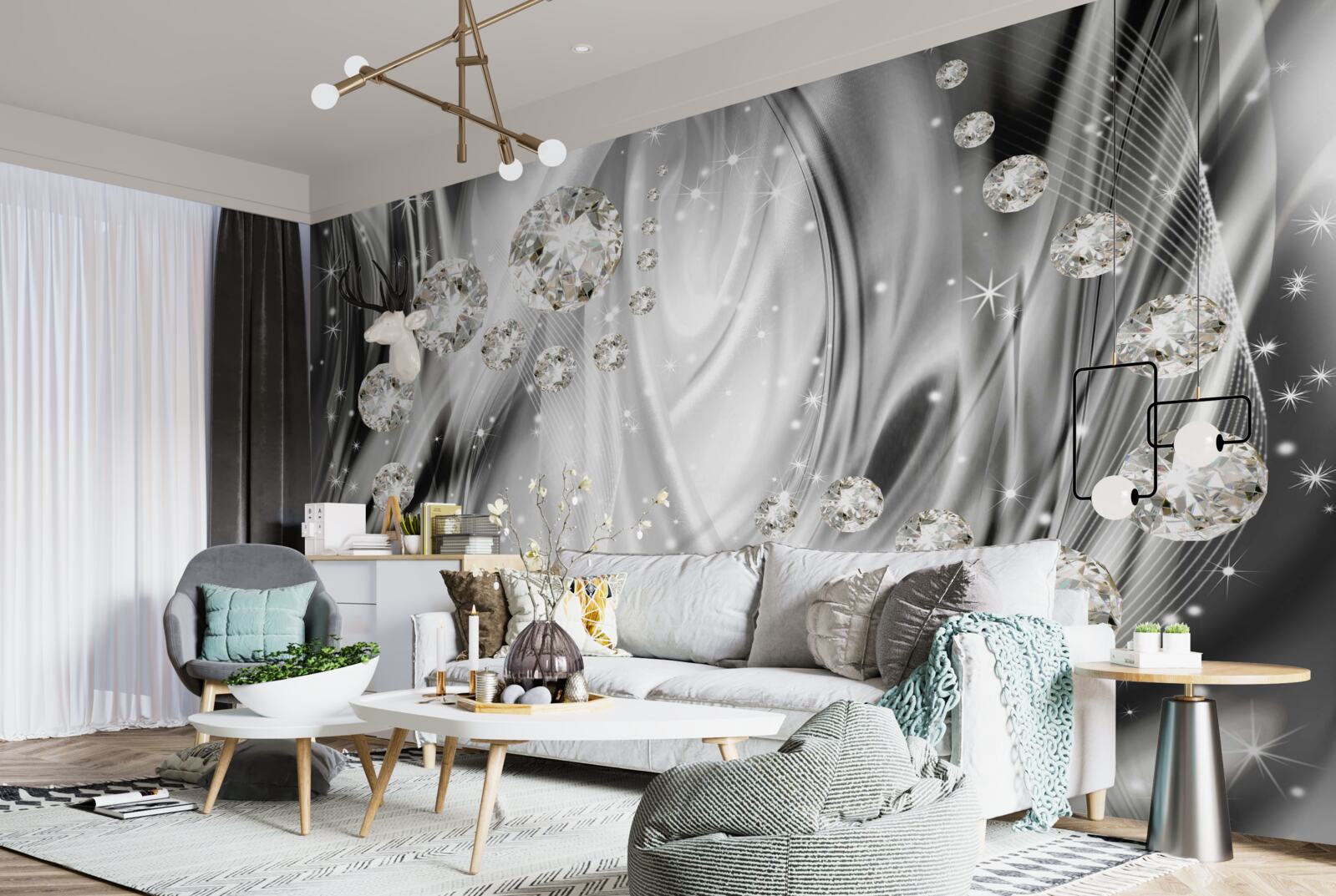 Fototapet strălucire argintie