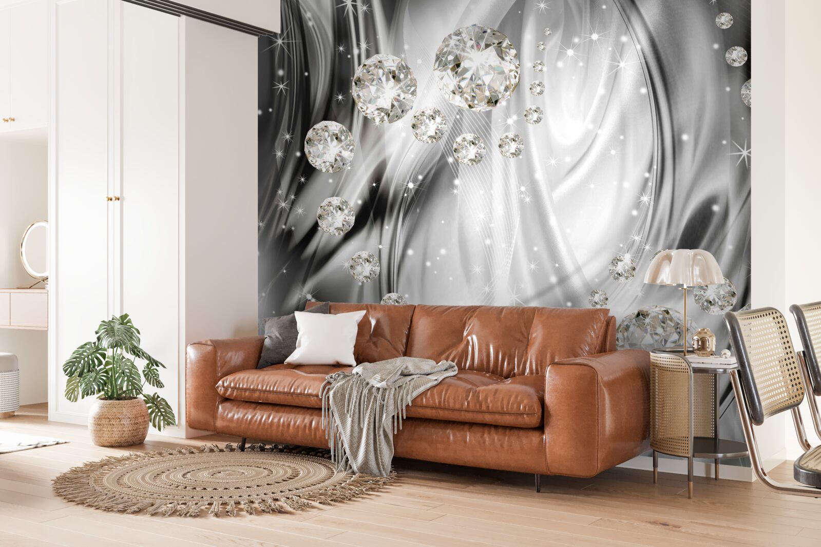 Fototapet strălucire argintie