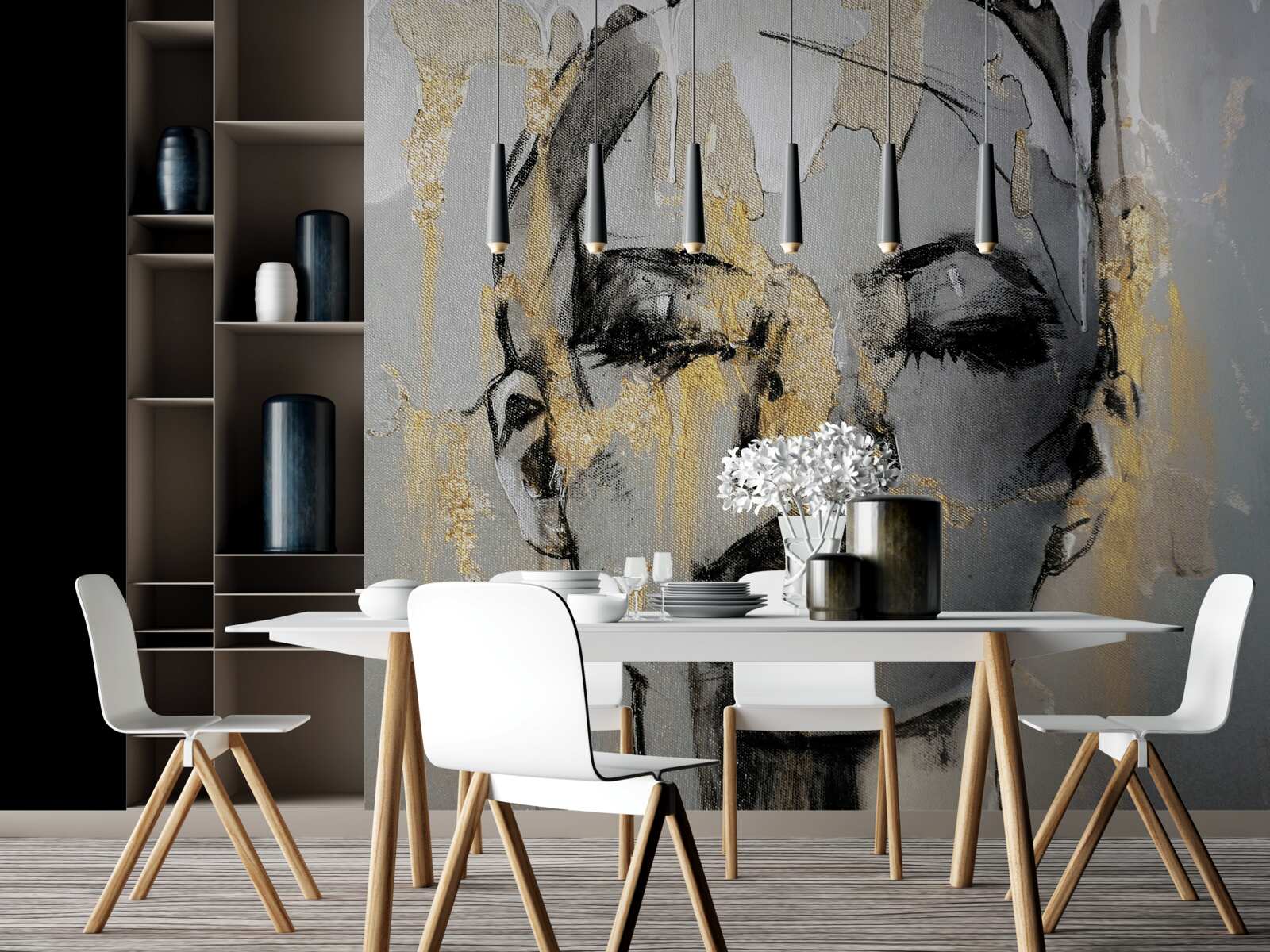 Fototapet fată în acuarelă