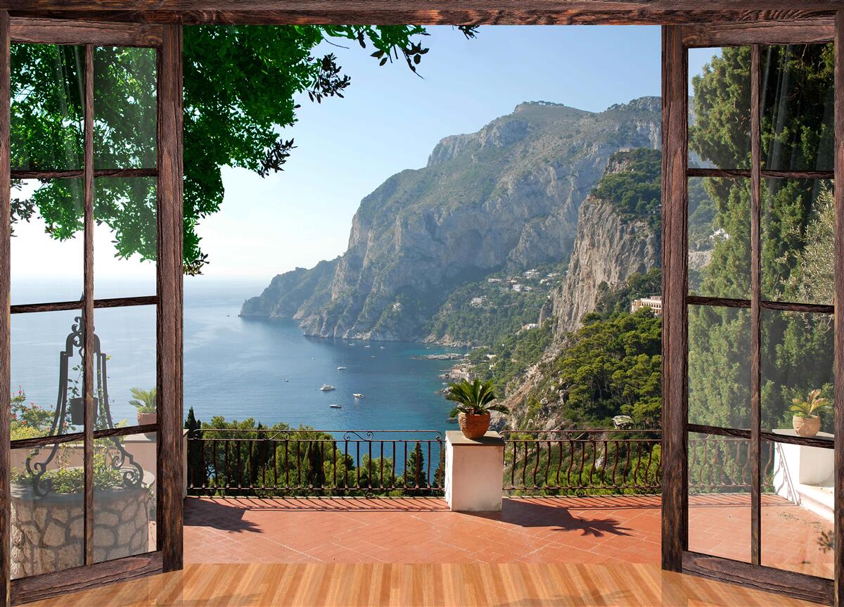 Fototapet vedere la mare și la stâncă