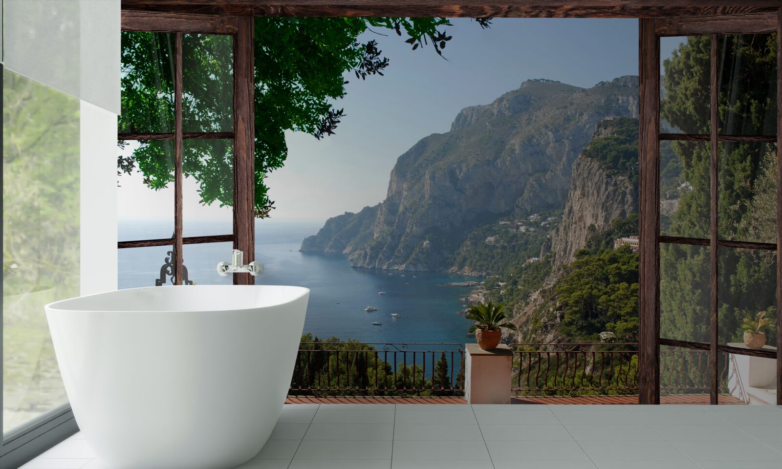 Fototapet vedere la mare și la stâncă