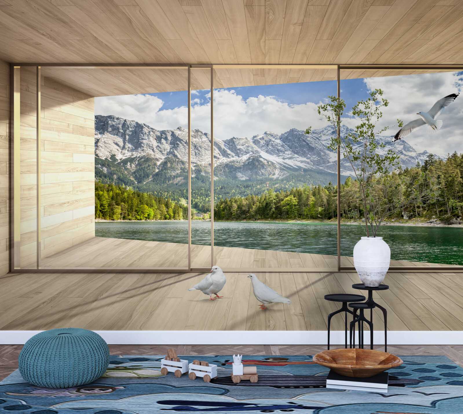 Fototapet panoramă de vârfuri de munte