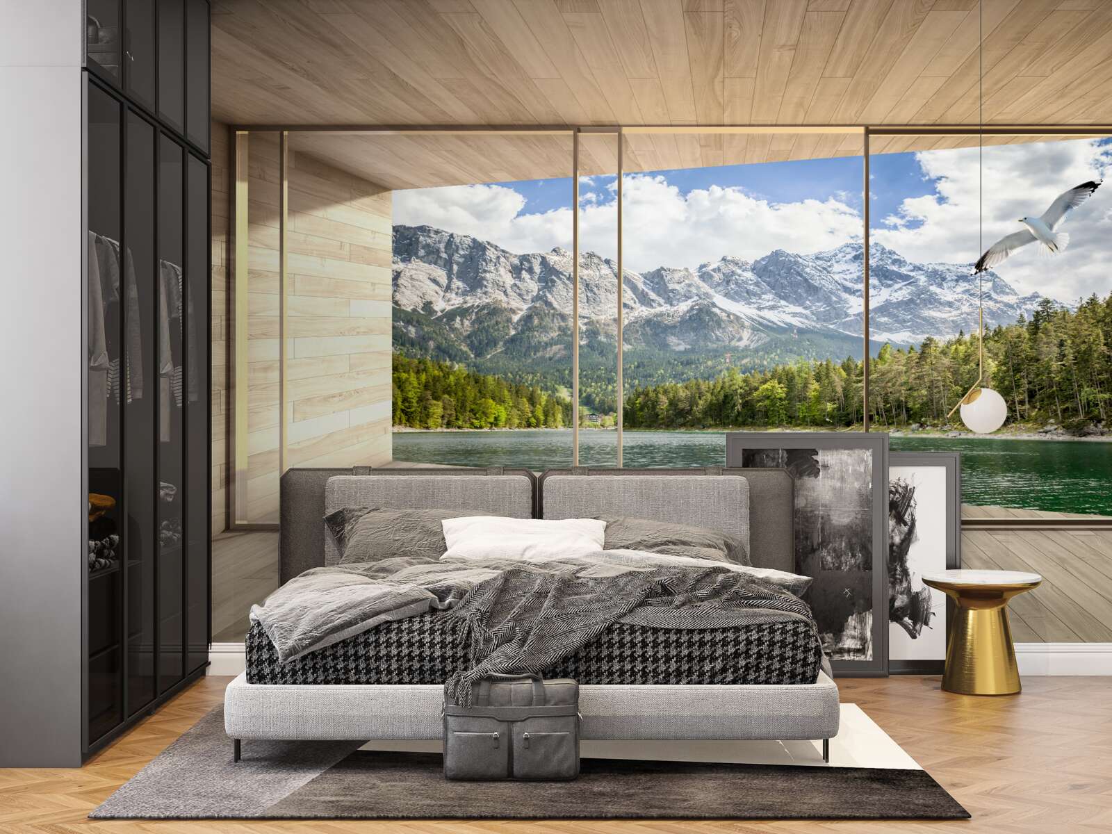 Fototapet panoramă de vârfuri de munte