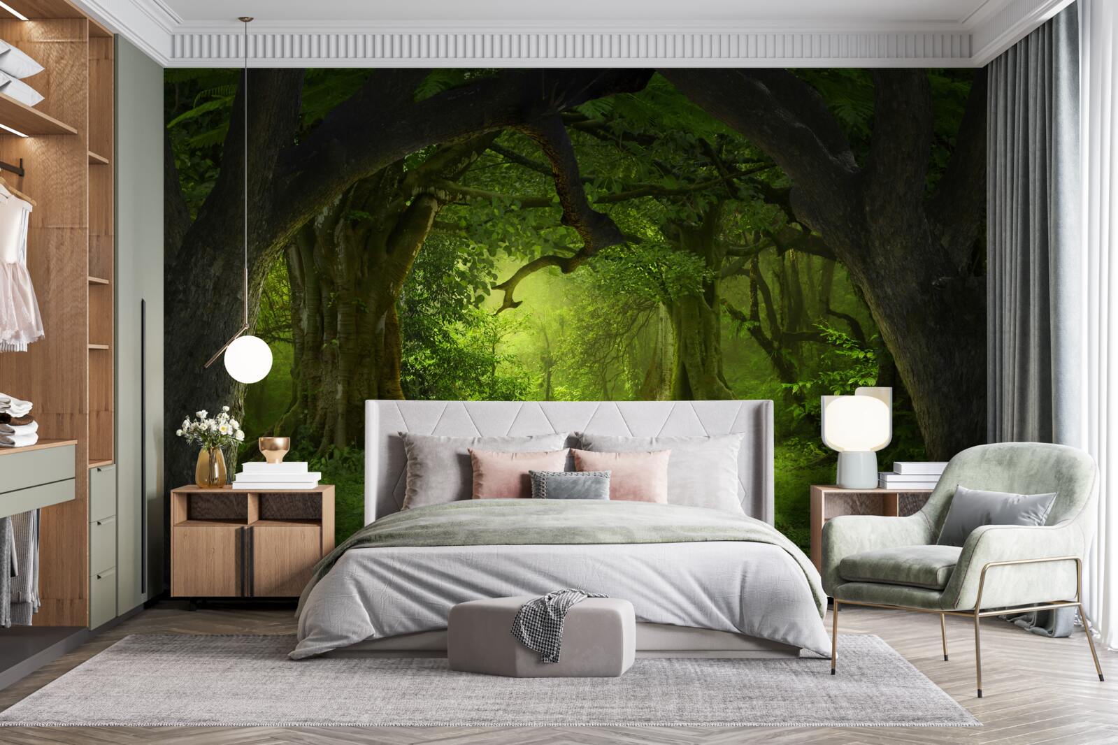 Fototapet o pădure plină de magie